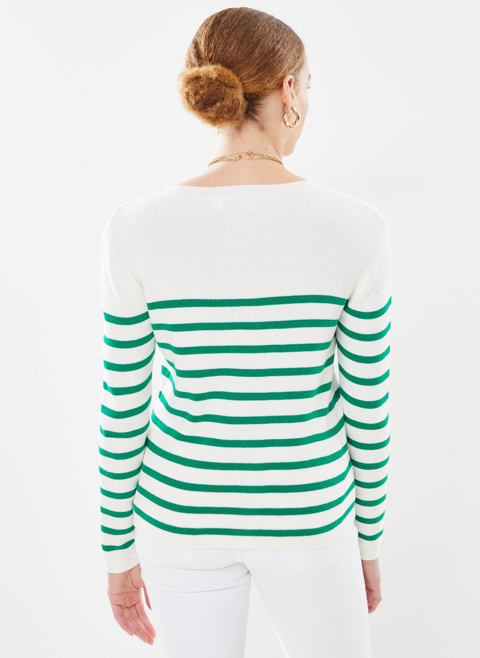 Pullover Camilia damen beige La Petite Etoile Pullover Camilia damen beige Ecru/Vert