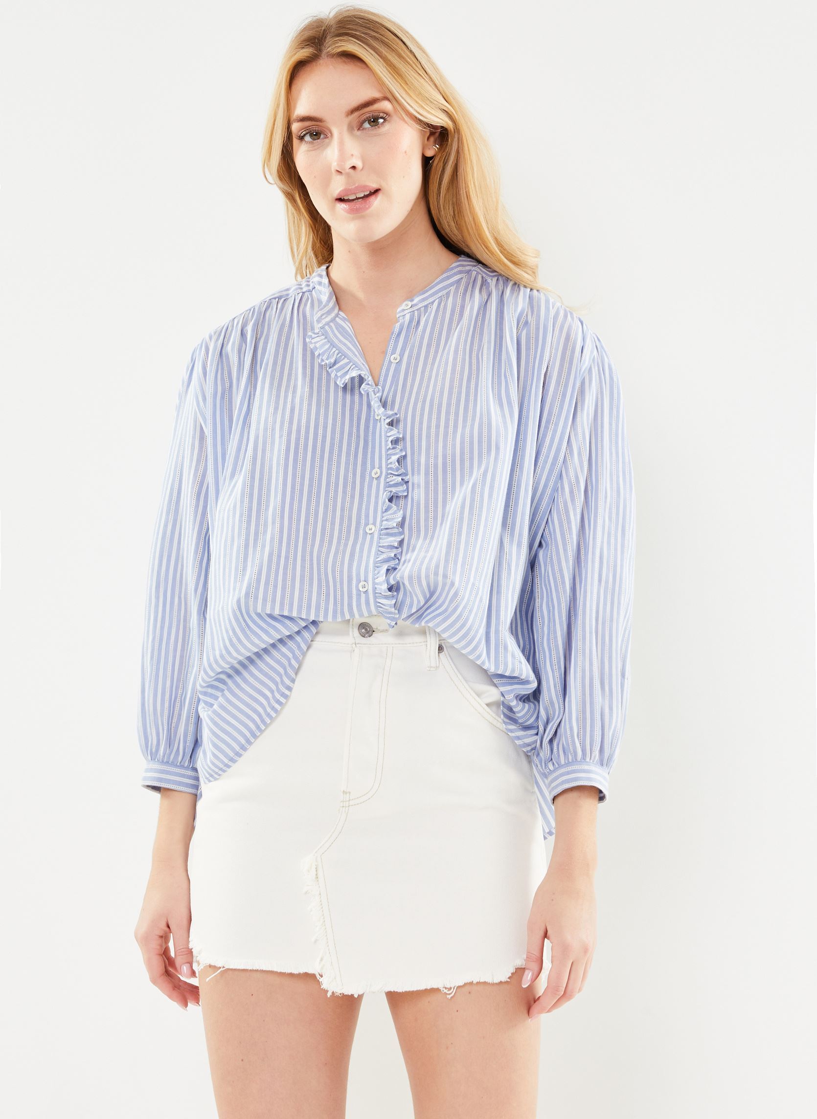Chemises manches longues Casilda femme bleu La Petite Etoile Chemises manches longues Casilda femme bleu Bleu