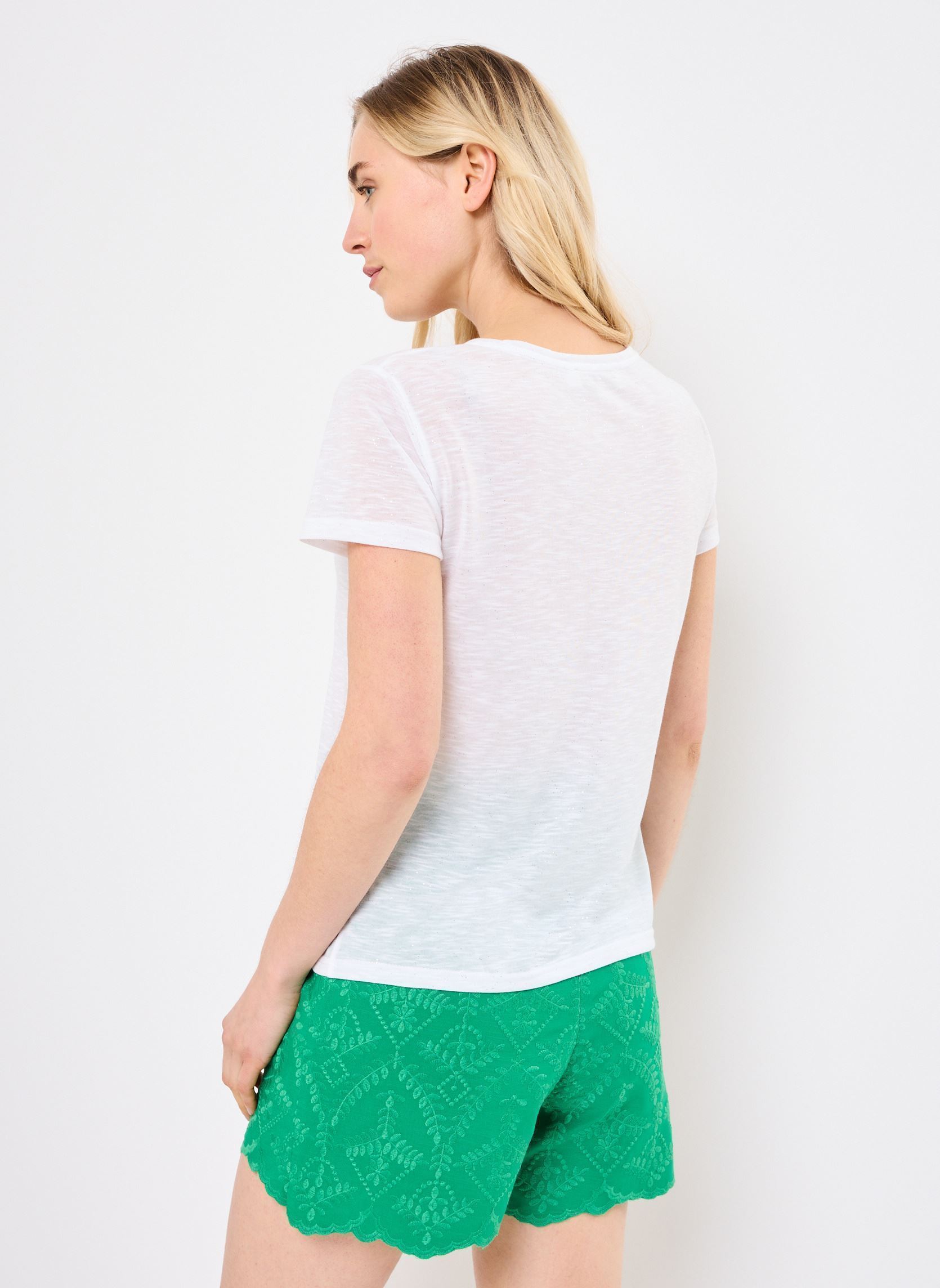 Tee-shirts manches courtes Elva femme blanc La Petite Etoile Tee-shirts manches courtes Elva femme blanc 10-BLANC