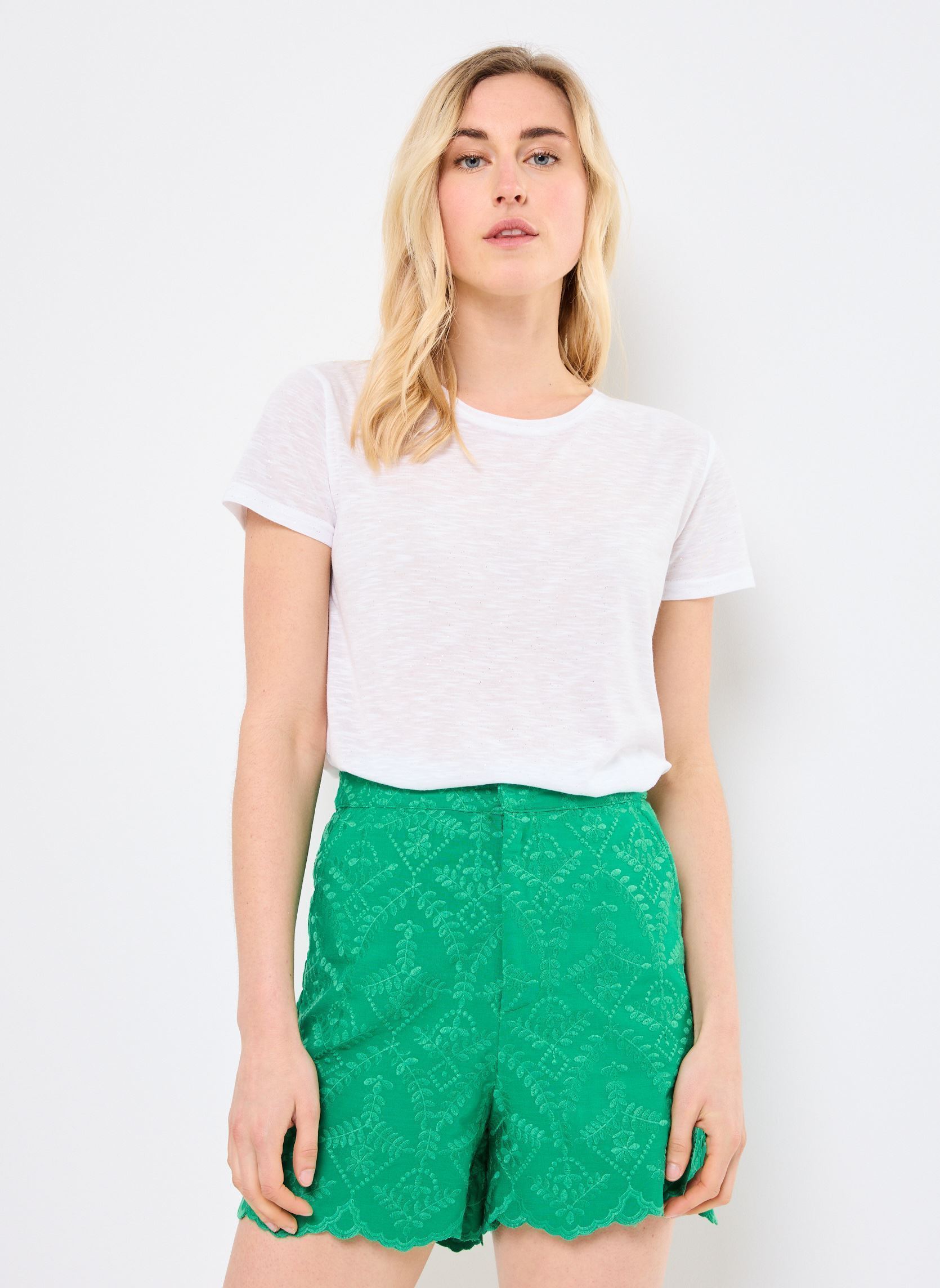 Tee-shirts manches courtes Elva femme blanc La Petite Etoile Tee-shirts manches courtes Elva femme blanc 10-BLANC