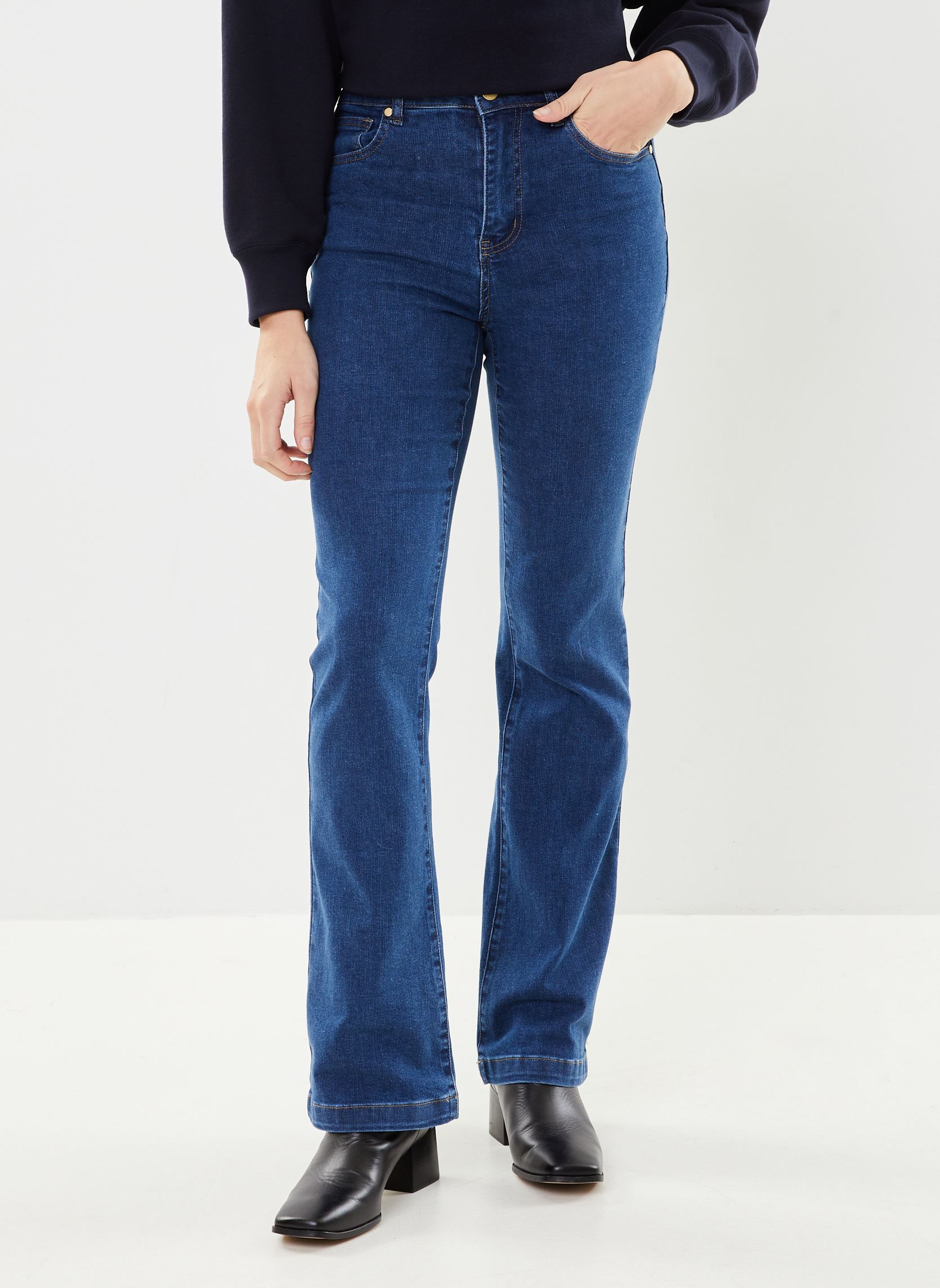 Rechte jeans / Straight Leg Jeans Lancelot dames blauw La Petite Etoile Rechte jeans / Straight Leg Jeans Lancelot dames blauw DEEP WASH