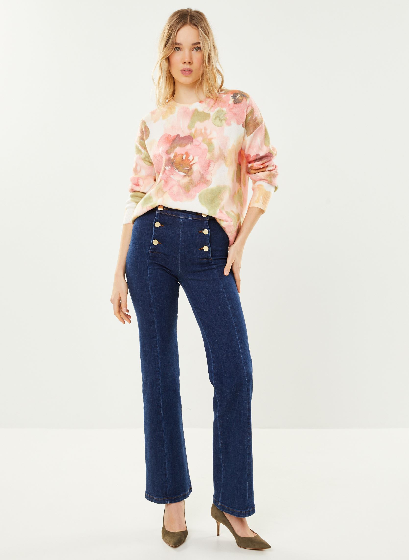 Rechte jeans / Straight Leg Jeans Paula W A dames blauw La Petite Etoile Rechte jeans / Straight Leg Jeans Paula W A dames blauw WASH