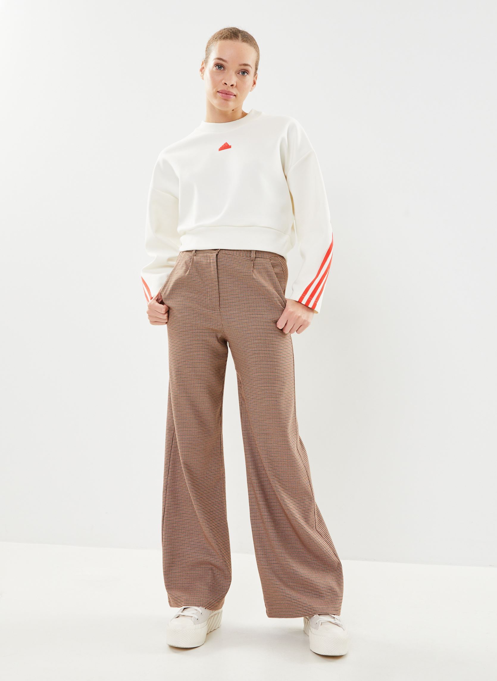 Pantalons larges Potria femme marron La Petite Etoile Pantalons larges Potria femme marron Pied de poule