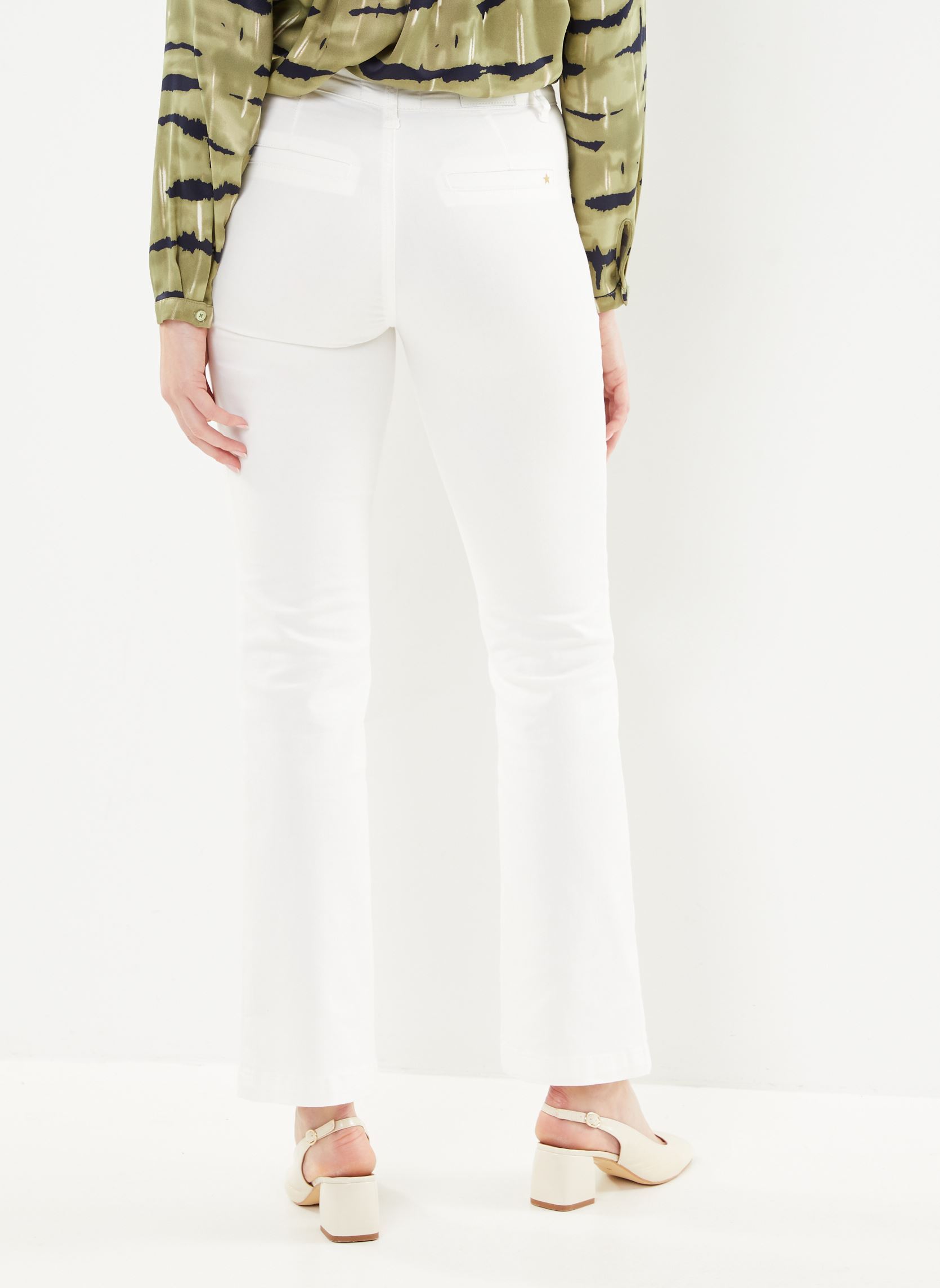 Wijde jeans / Flared Jeans Sonny E dames beige La Petite Etoile Wijde jeans / Flared Jeans Sonny E dames beige Ecru
