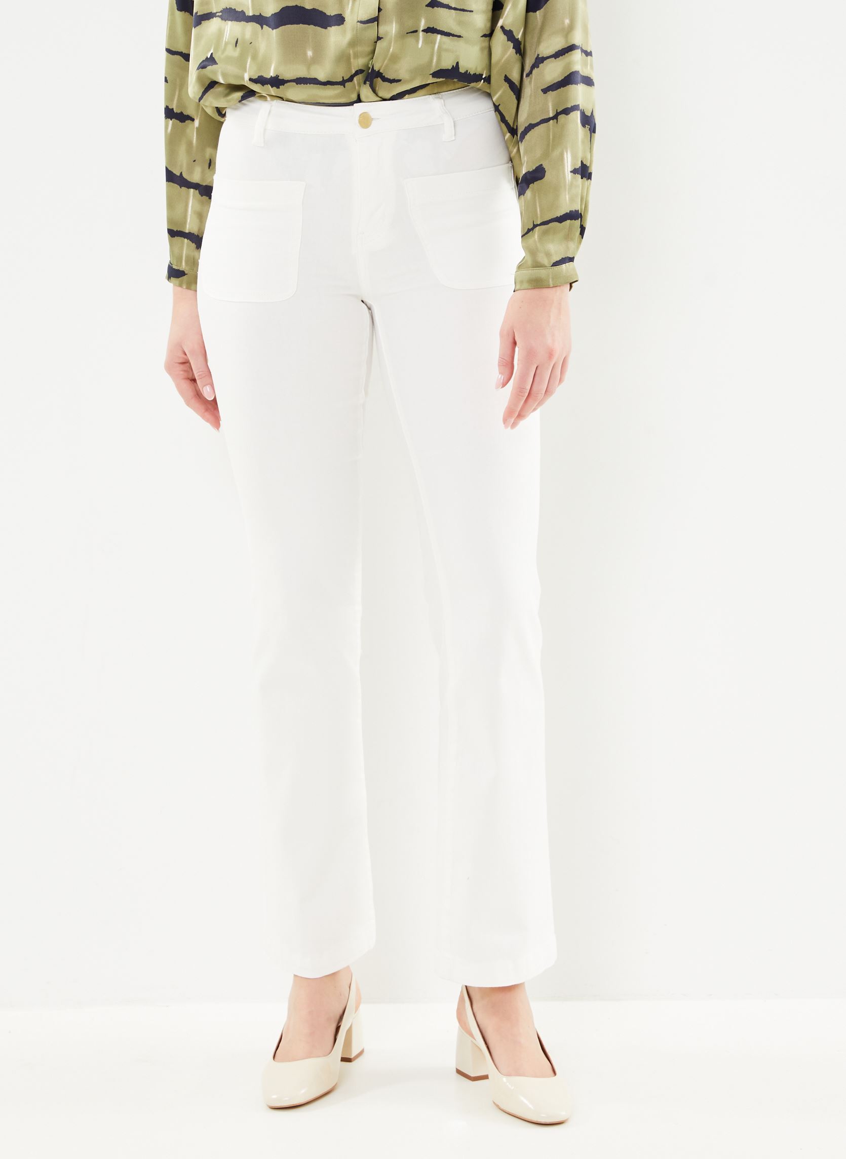Wijde jeans / Flared Jeans Sonny E dames beige La Petite Etoile Wijde jeans / Flared Jeans Sonny E dames beige Ecru