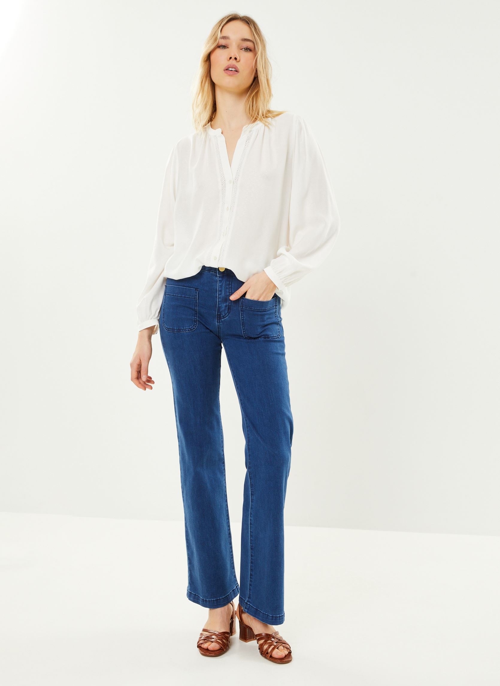 Wijde jeans / Flared Jeans Sonny S A dames blauw La Petite Etoile Wijde jeans / Flared Jeans Sonny S A dames blauw Stone