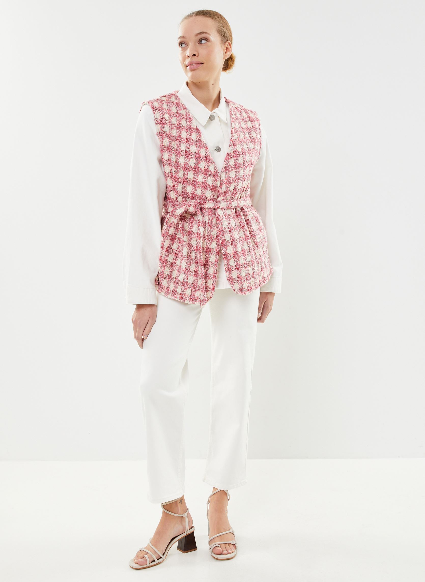 Vestes sans manches Vaena femme rose La Petite Etoile Vestes sans manches Vaena femme rose Carreaux Rose