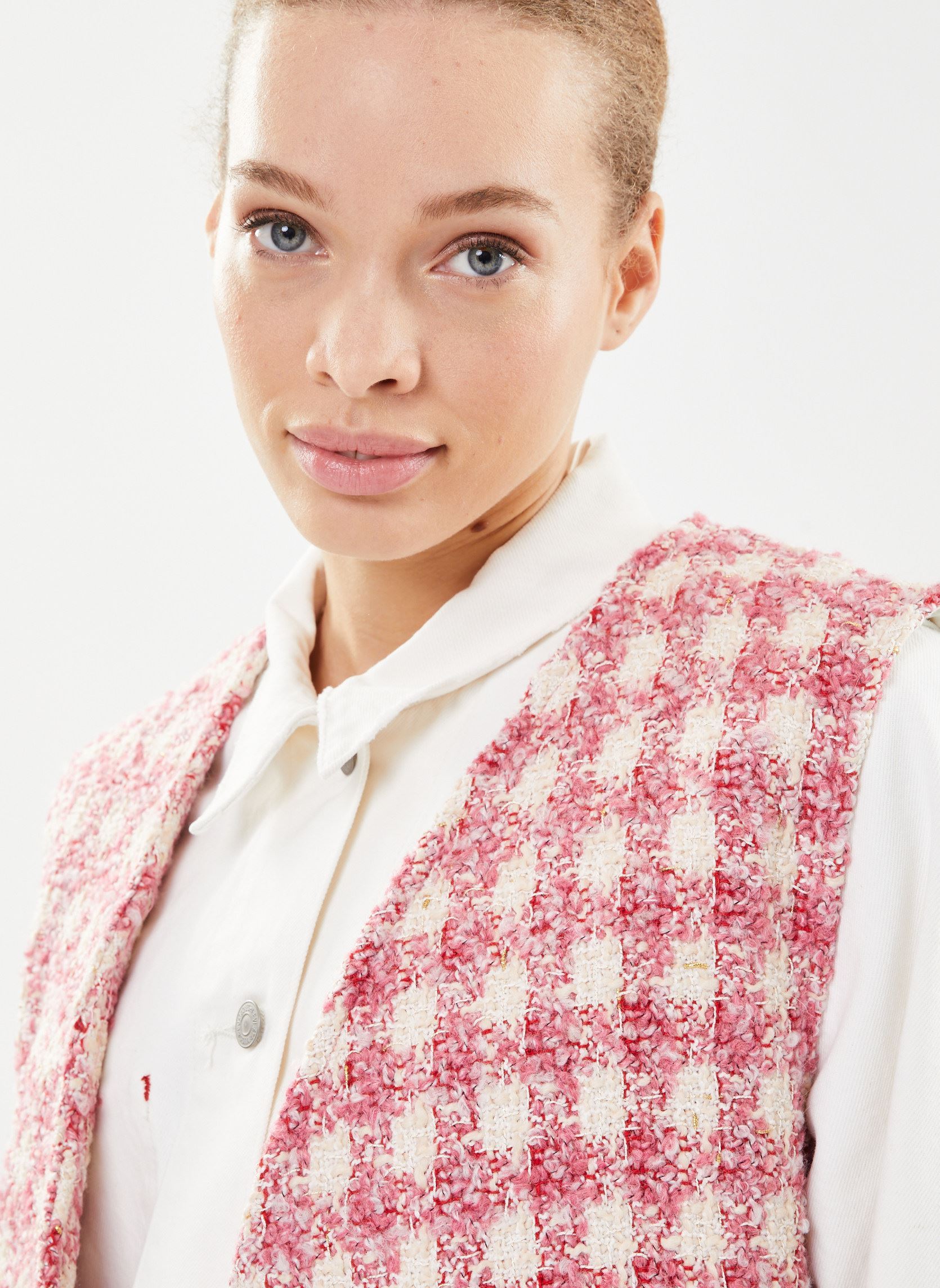 Vestes sans manches Vaena femme rose La Petite Etoile Vestes sans manches Vaena femme rose Carreaux Rose