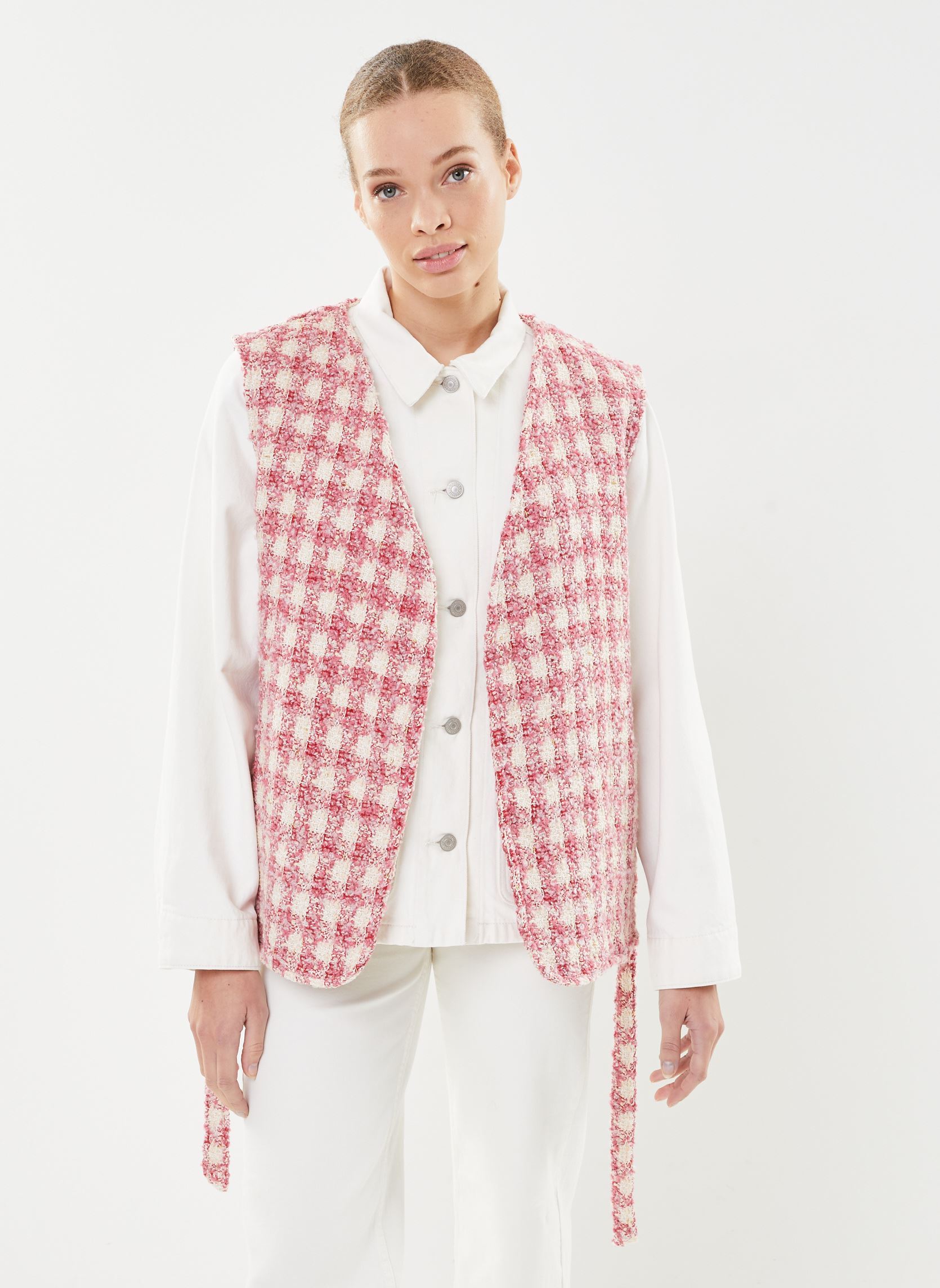 Vestes sans manches Vaena femme rose La Petite Etoile Vestes sans manches Vaena femme rose Carreaux Rose