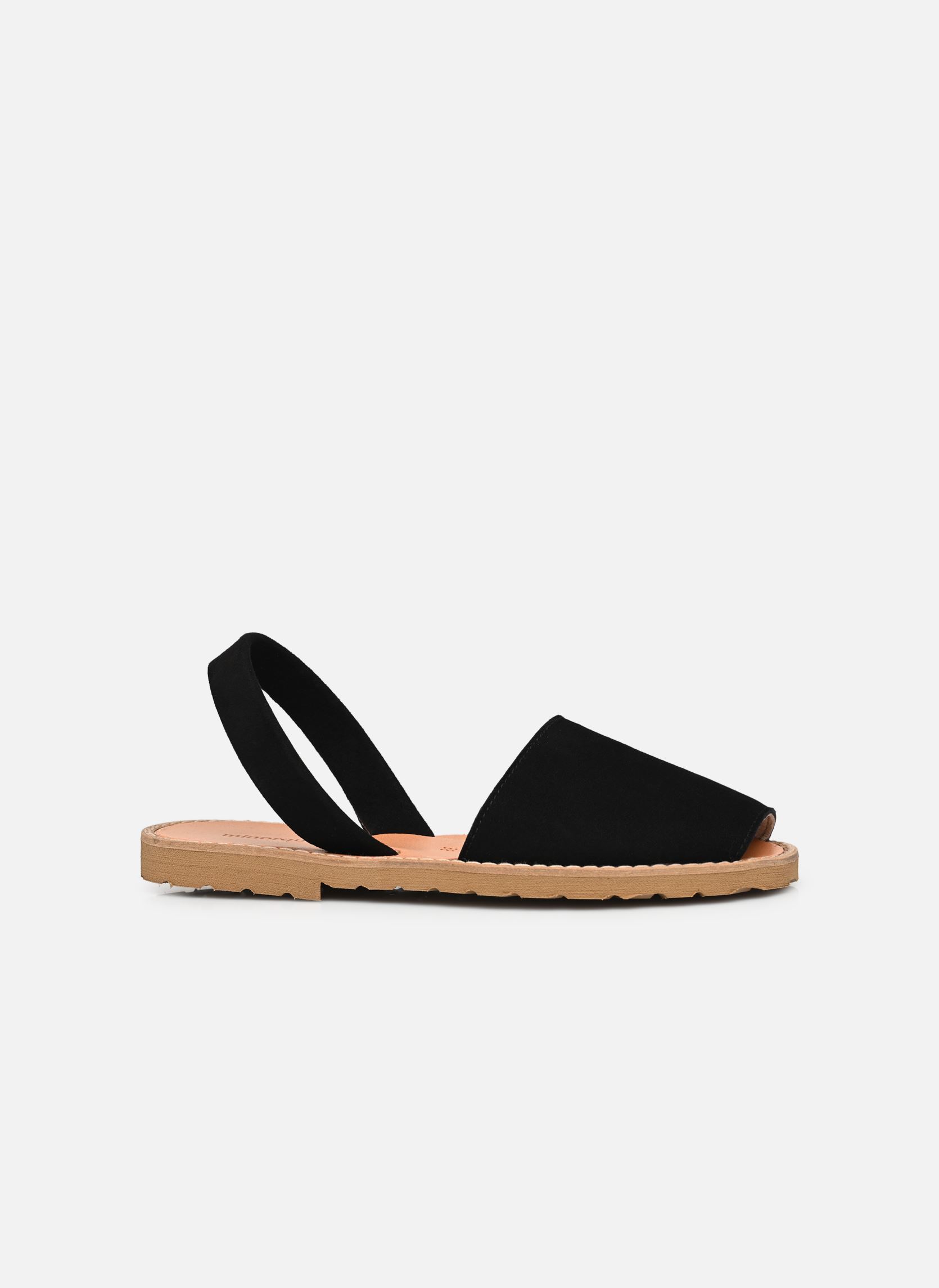 Flache Sandalen Avarca Daim damen schwarz Minorquines Flache Sandalen Avarca Daim damen schwarz NEGRO