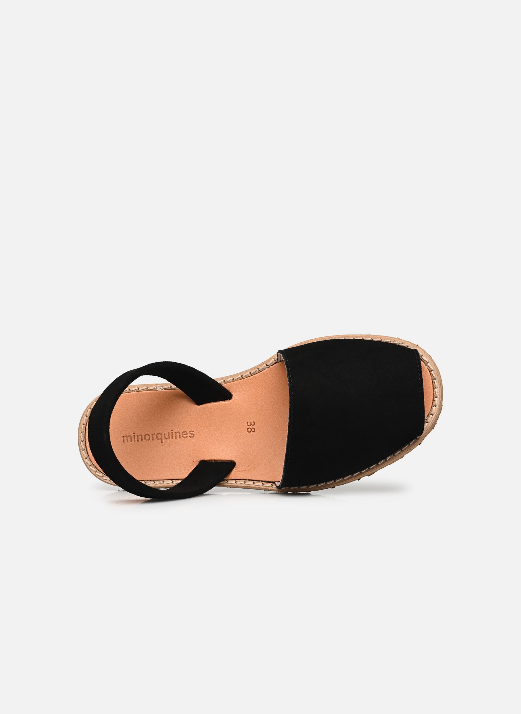 Flache Sandalen Avarca Daim damen schwarz Minorquines Flache Sandalen Avarca Daim damen schwarz NEGRO