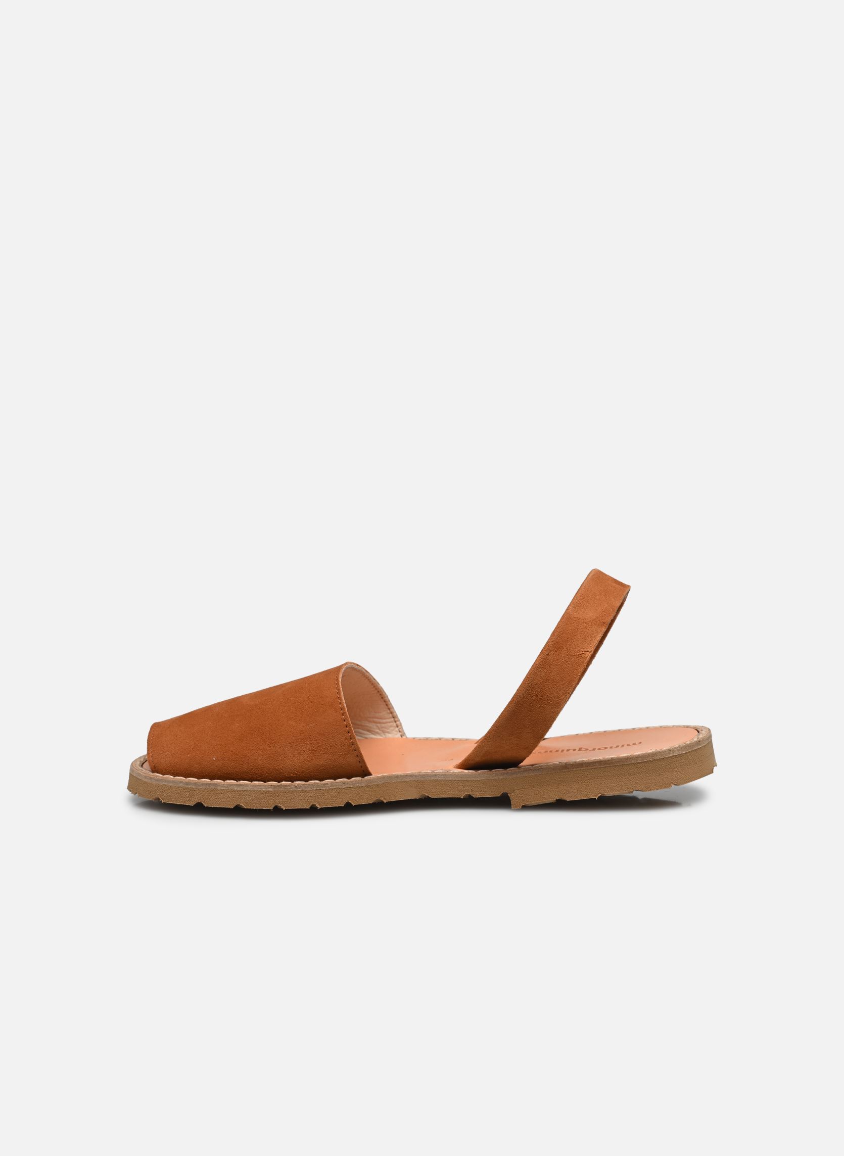 Flache Sandalen Avarca Daim damen braun Minorquines Flache Sandalen Avarca Daim damen braun CUERO