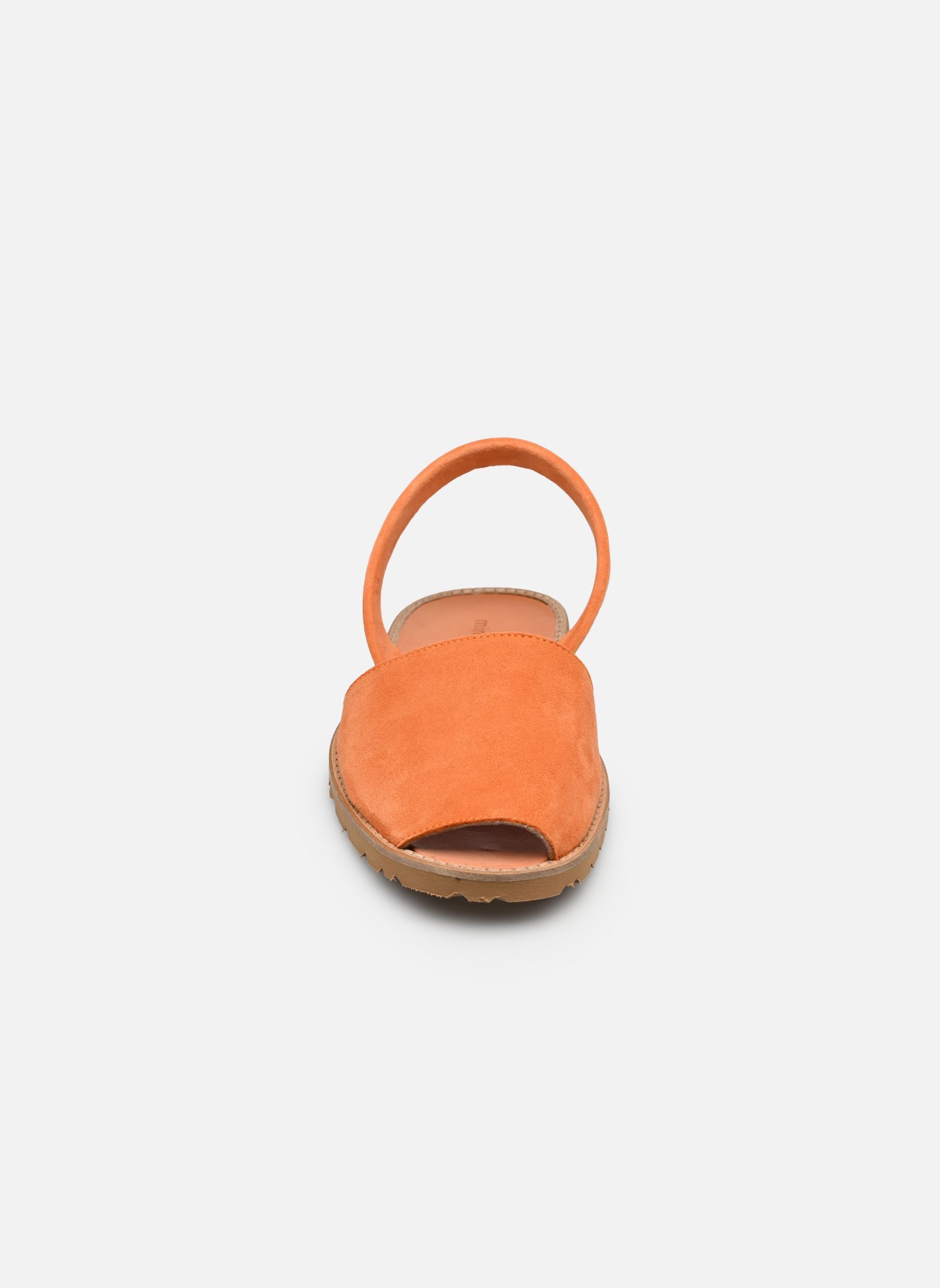 Flache Sandalen Avarca Daim damen orange Minorquines Flache Sandalen Avarca Daim damen orange MANDARINA