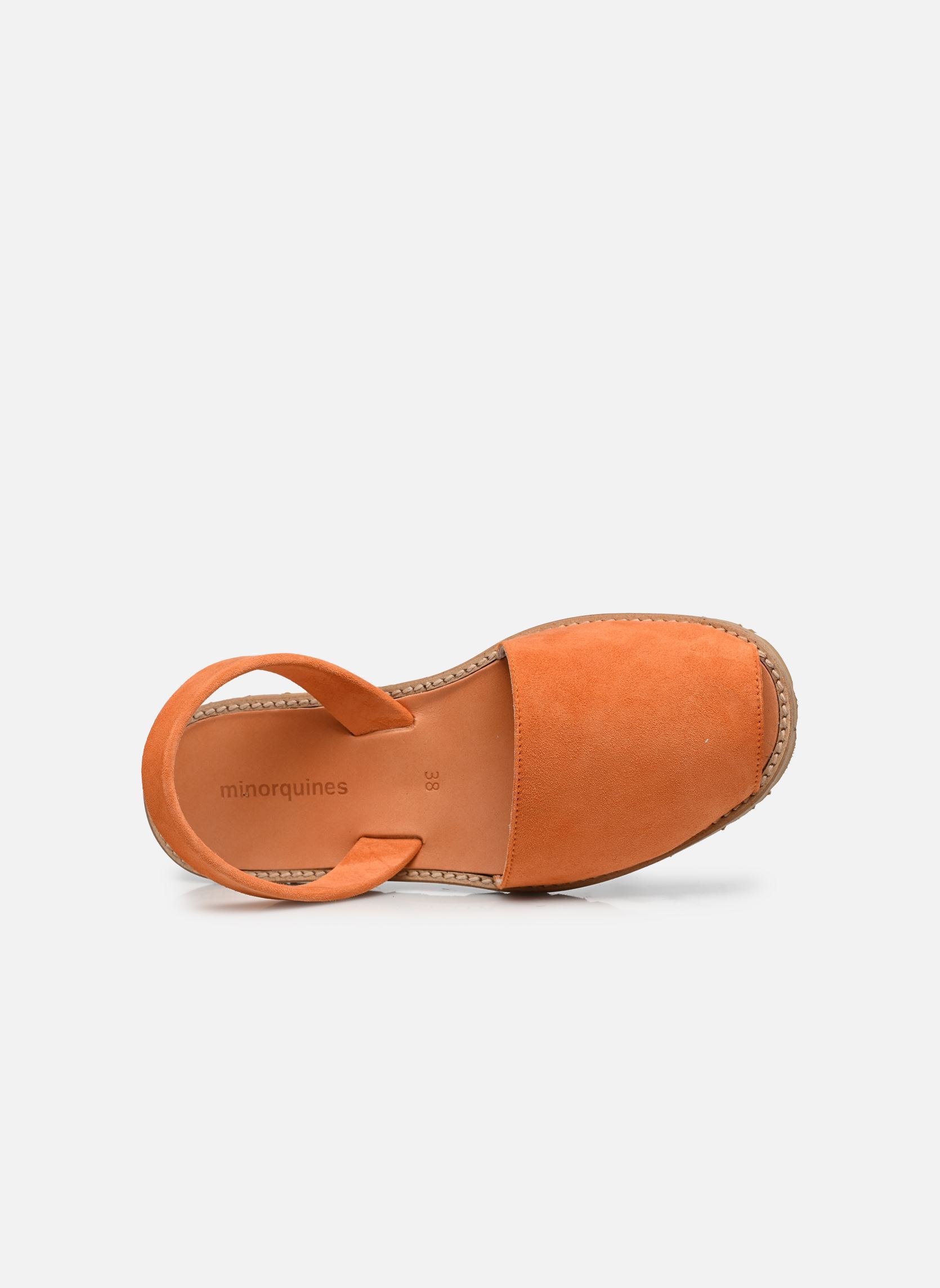 Flache Sandalen Avarca Daim damen orange Minorquines Flache Sandalen Avarca Daim damen orange MANDARINA
