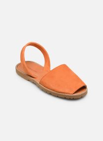 Flache Sandalen Avarca Daim damen orange