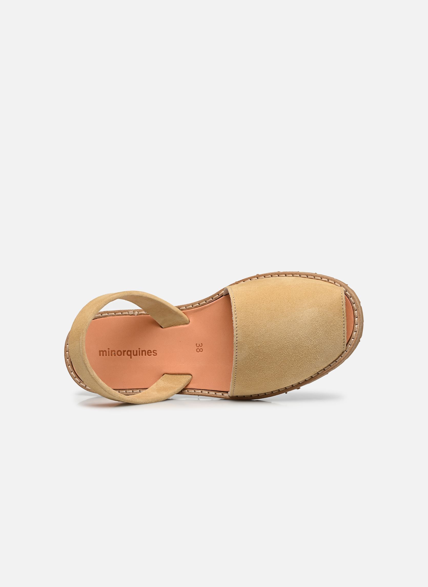 Flache Sandalen Avarca Daim damen beige Minorquines Flache Sandalen Avarca Daim damen beige PLEYADE
