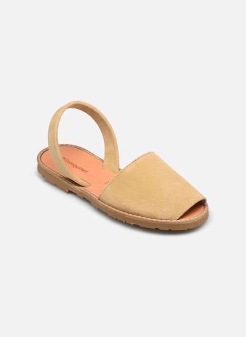 Minorquines Sandales plates Avarca Daim femme beige