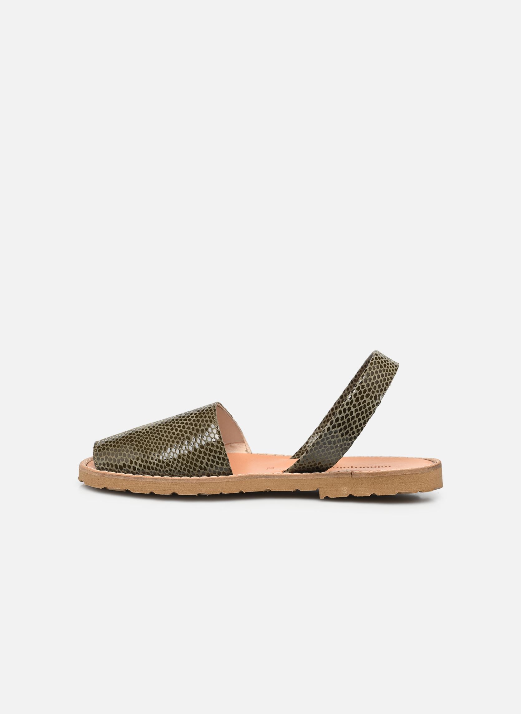 Flache Sandalen Avarca Cuir Lézard damen grün Minorquines Flache Sandalen Avarca Cuir Lézard damen grün OLIVA