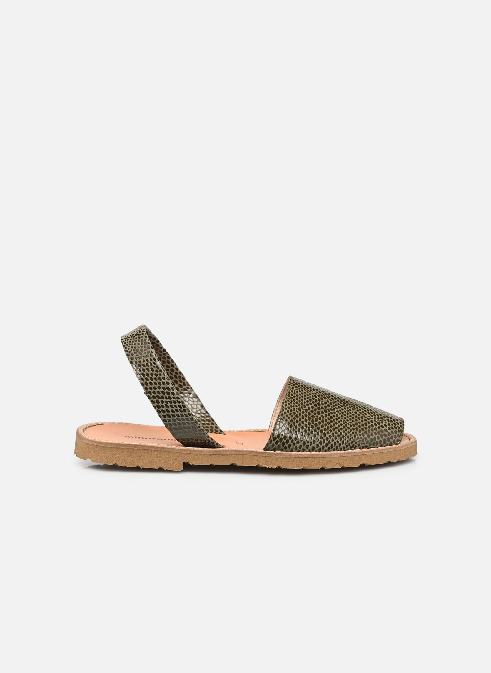 Flache Sandalen Avarca Cuir Lézard damen grün Minorquines Flache Sandalen Avarca Cuir Lézard damen grün OLIVA