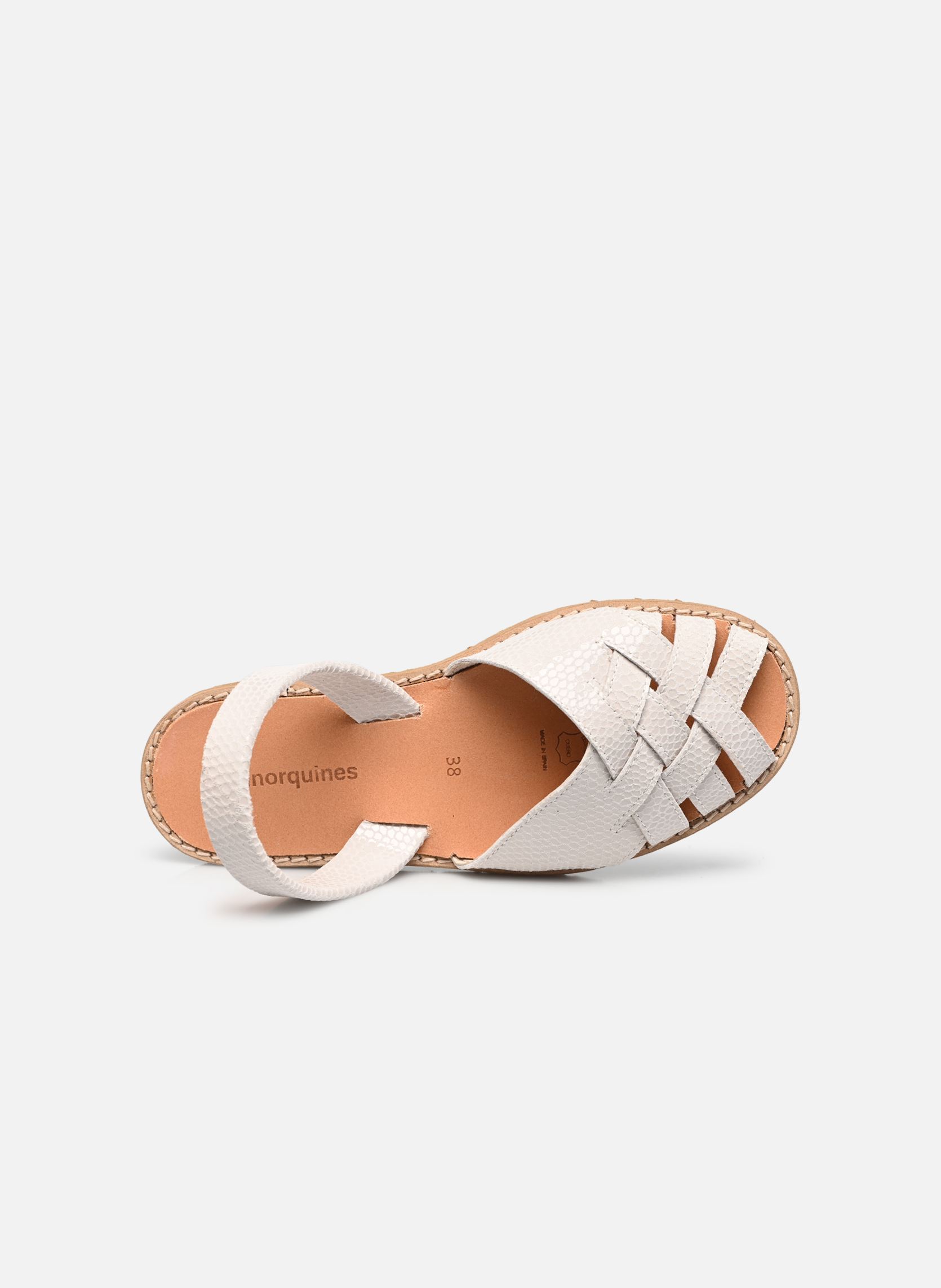 Sandalias planas Avarca Compostelle Lézard mujer blanco Minorquines Sandalias planas Avarca Compostelle Lézard mujer blanco BLANCO