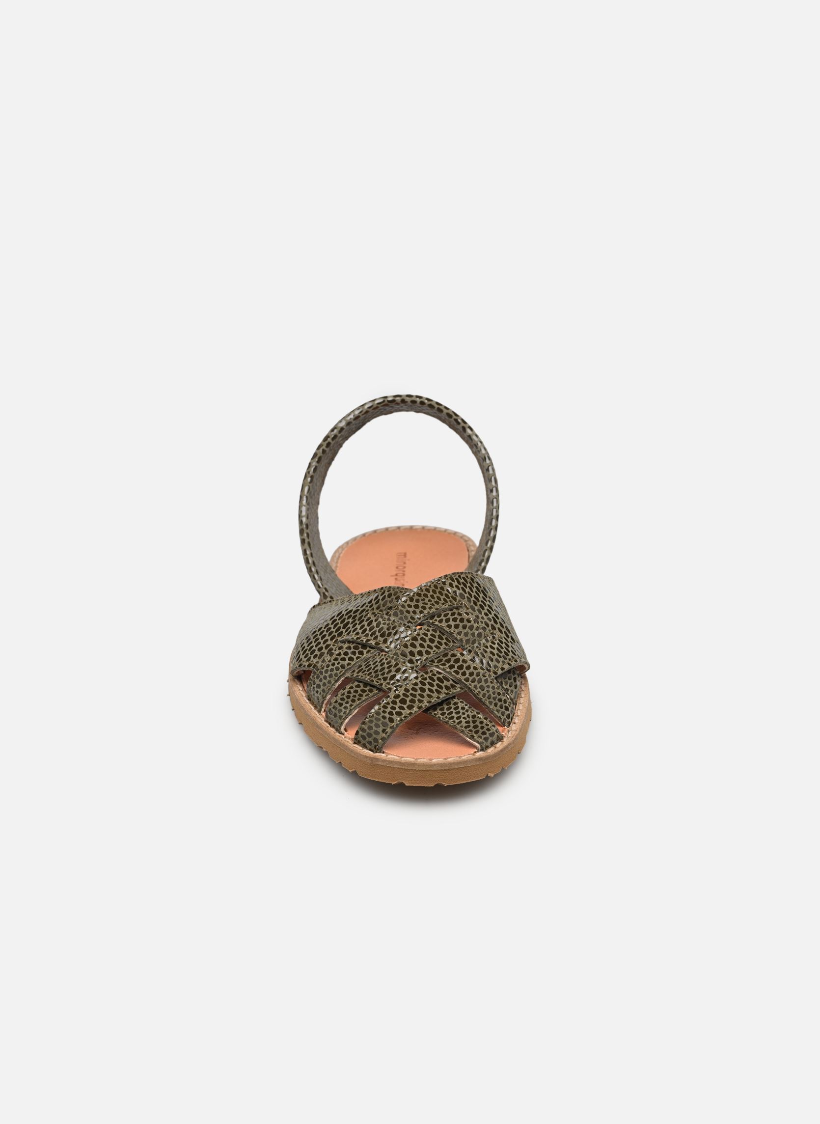 Sandalias planas Avarca Compostelle Lézard mujer verde Minorquines Sandalias planas Avarca Compostelle Lézard mujer verde OLIVA