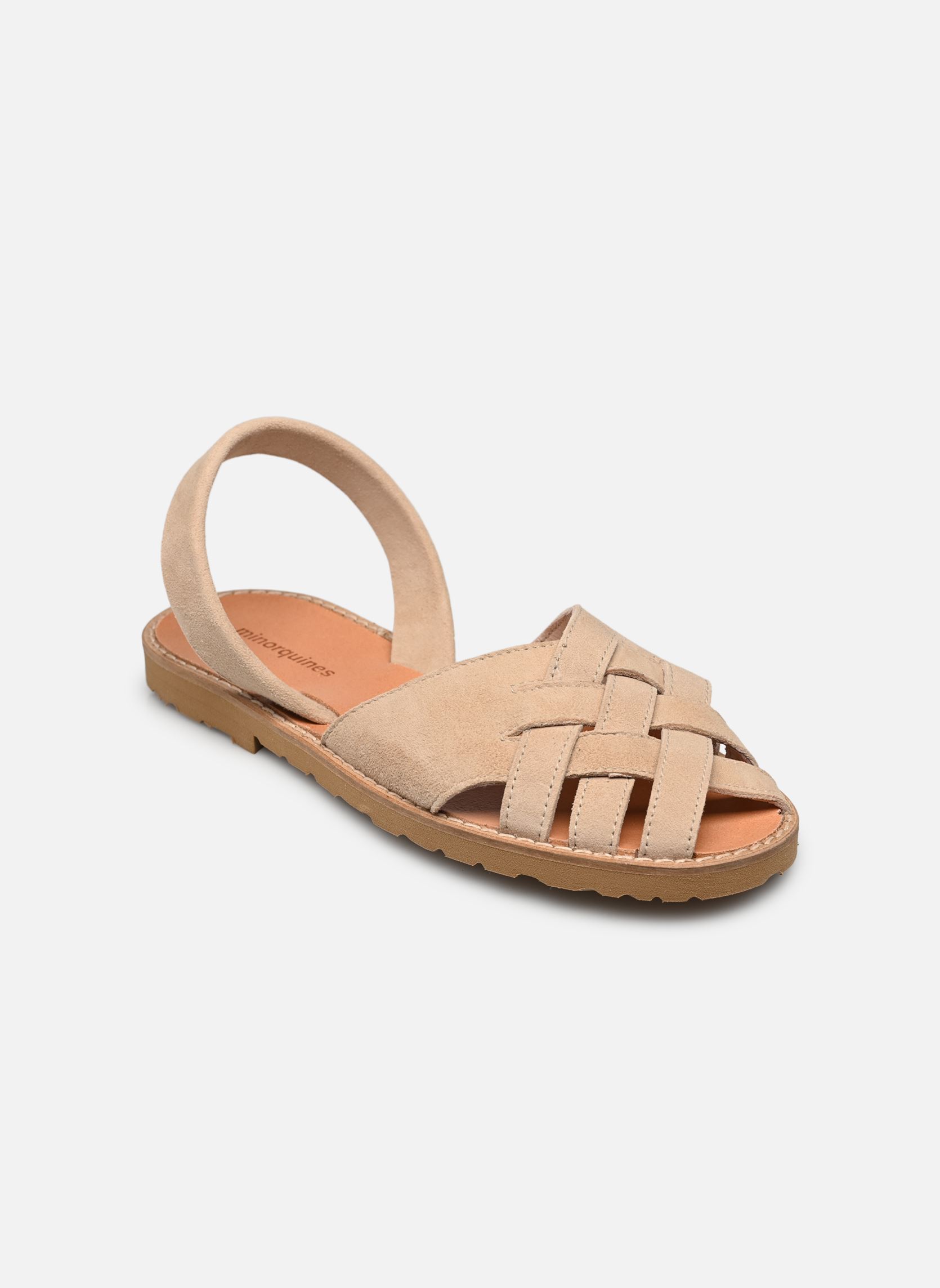 Platte sandalen Avarca Compostelle Daim dames beige Minorquines Platte sandalen Avarca Compostelle Daim dames beige TAUPE