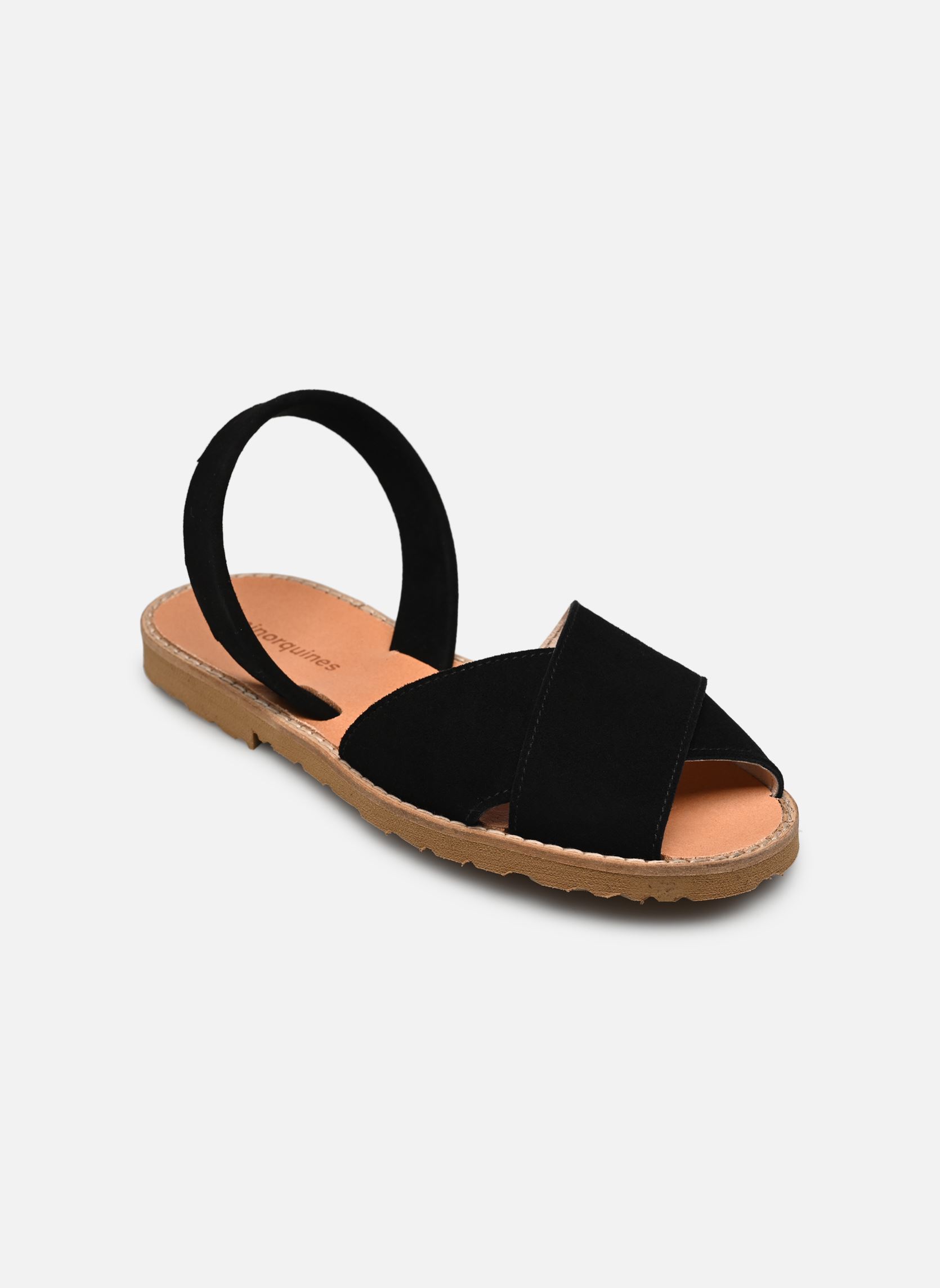 Flache Sandalen Avarca Cala Daim damen schwarz Minorquines Flache Sandalen Avarca Cala Daim damen schwarz NEGRO