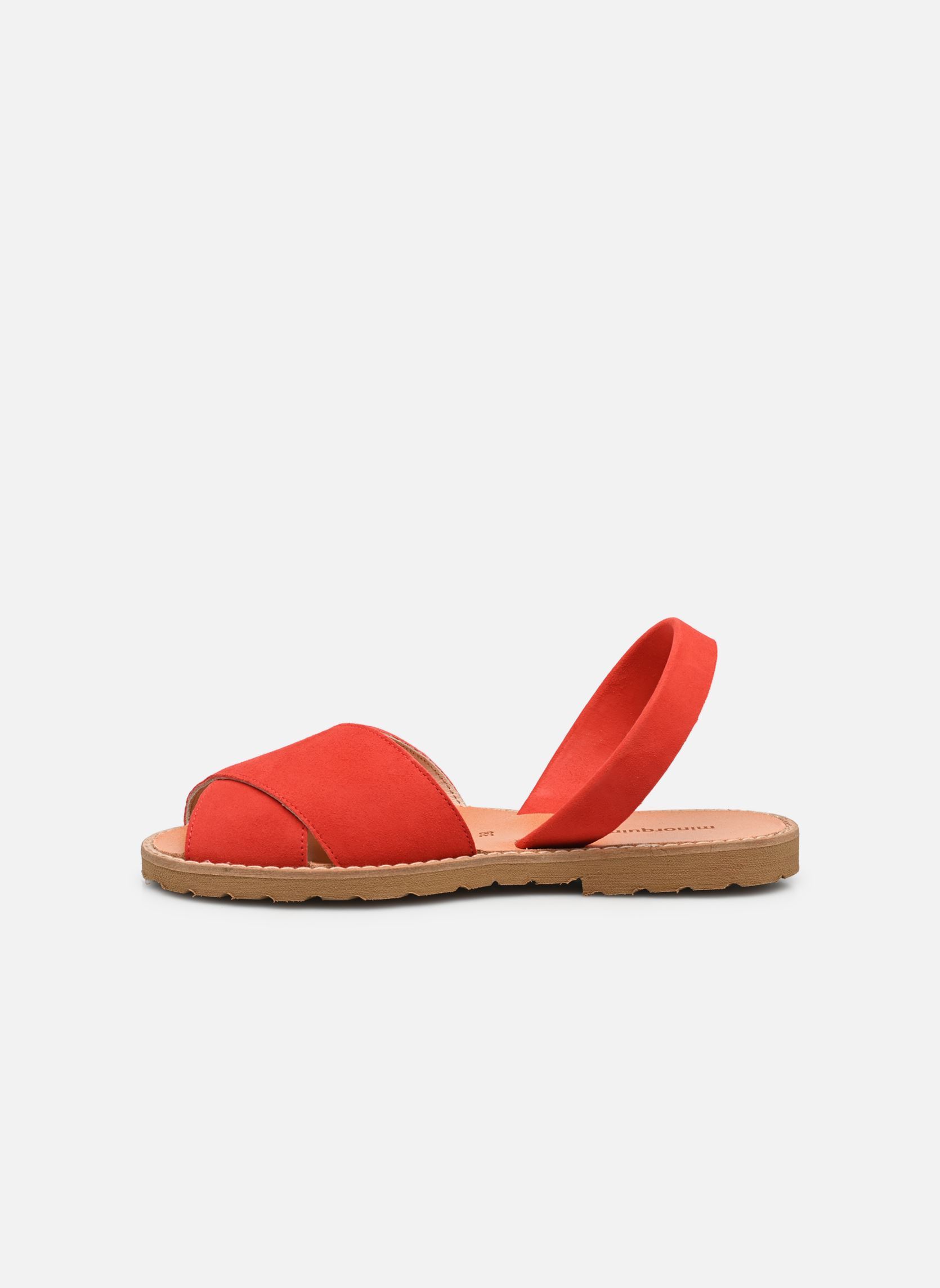 Sandales plates Avarca Cala Daim femme rouge Minorquines Sandales plates Avarca Cala Daim femme rouge LIPS