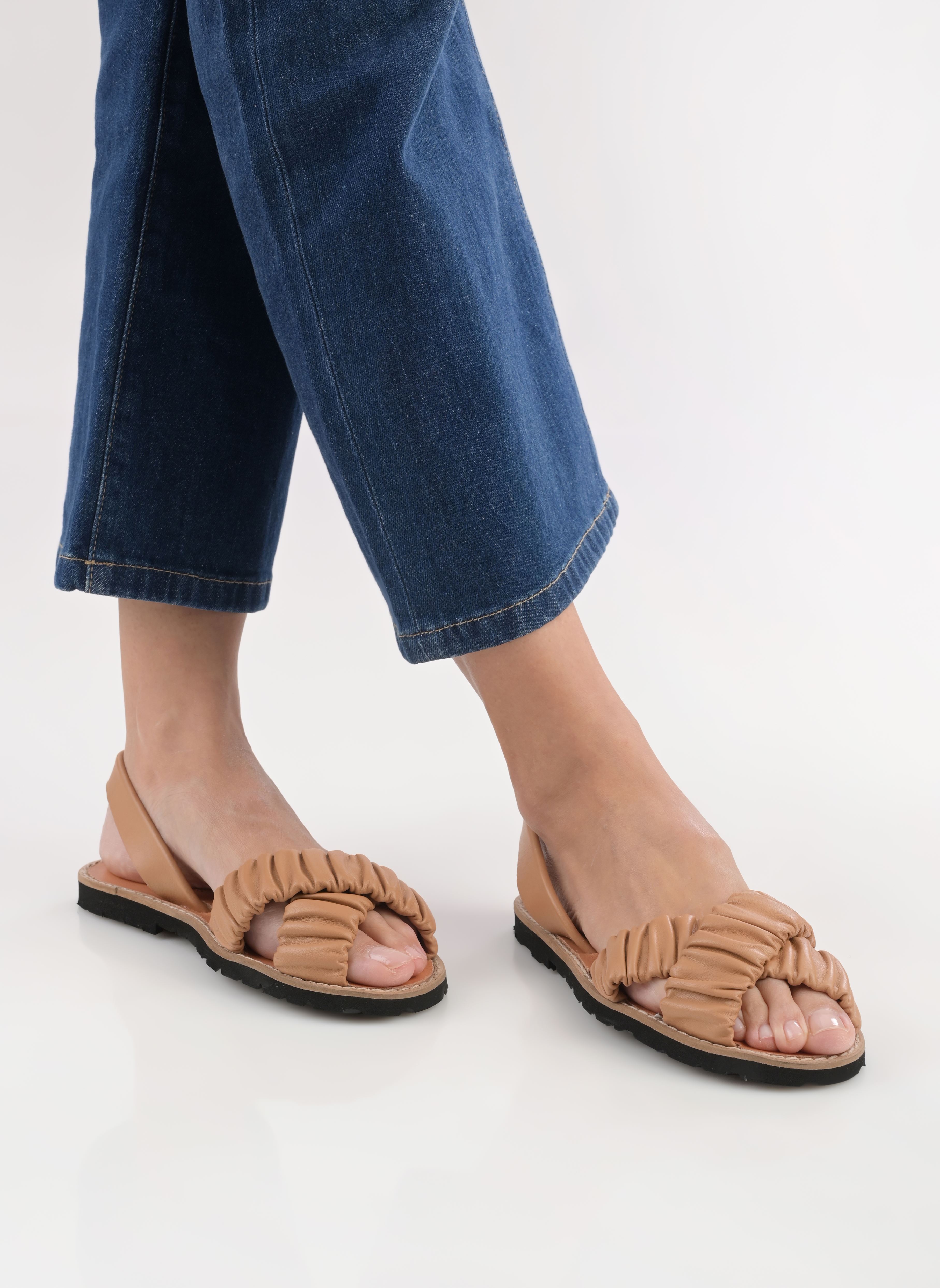 Platte sandalen Avarca Illueca Cuir dames bruin Minorquines Platte sandalen Avarca Illueca Cuir dames bruin NATUREL