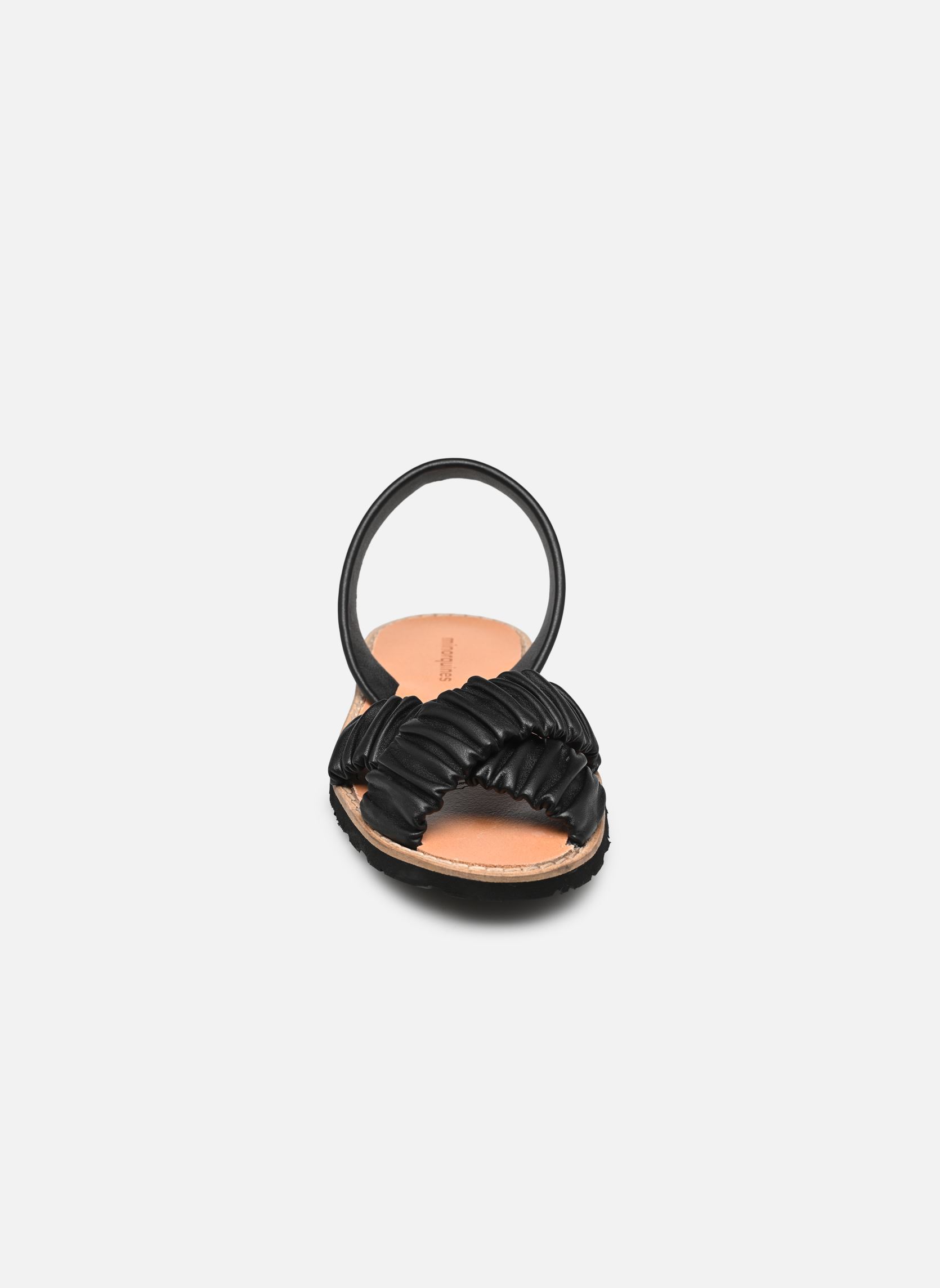 Sandalias planas Avarca Illueca Cuir mujer negro Minorquines Sandalias planas Avarca Illueca Cuir mujer negro NEGRO
