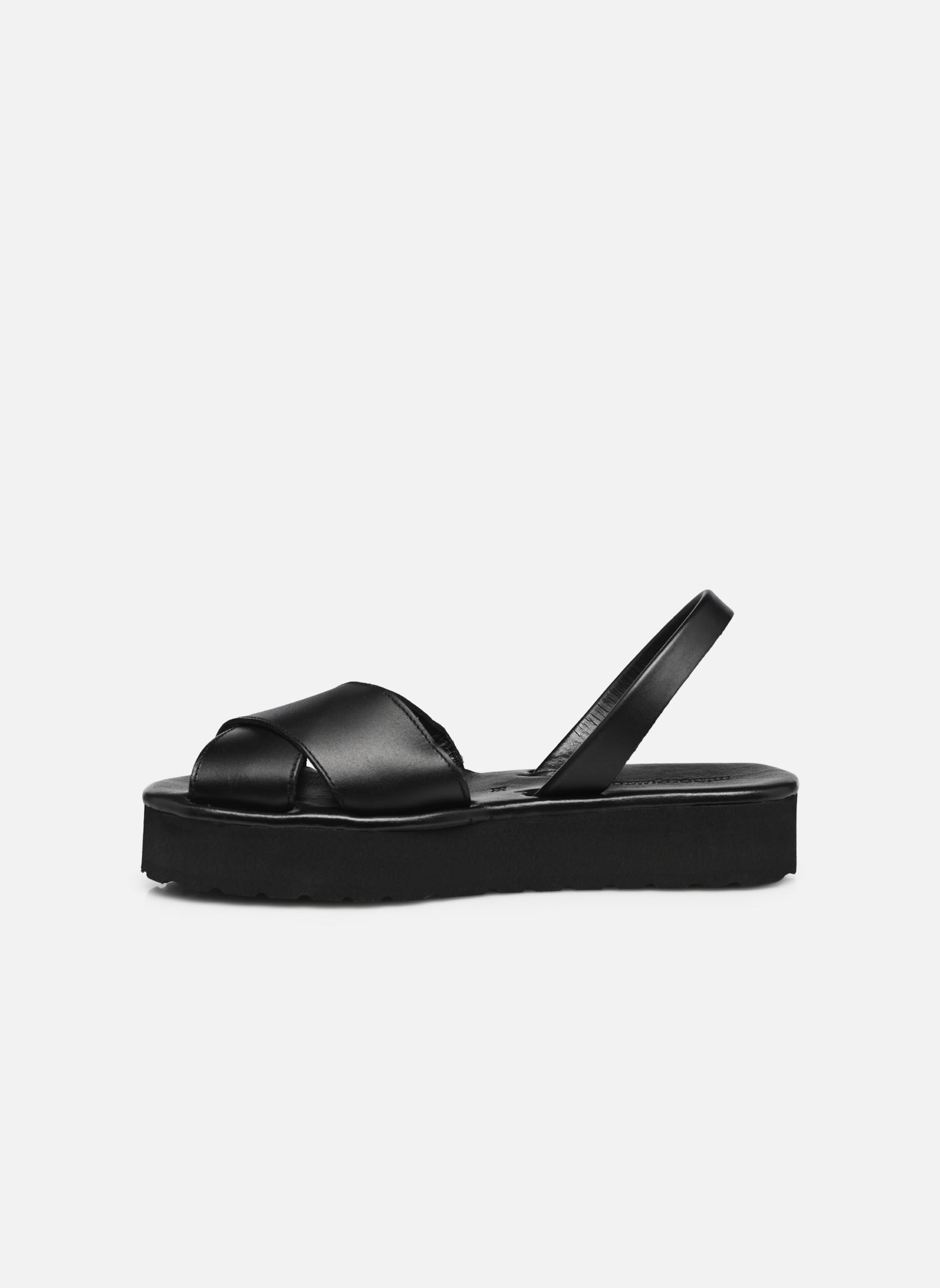 Sandales plates Avarca Platja Plateforme femme noir Minorquines Sandales plates Avarca Platja Plateforme femme noir NEGRO