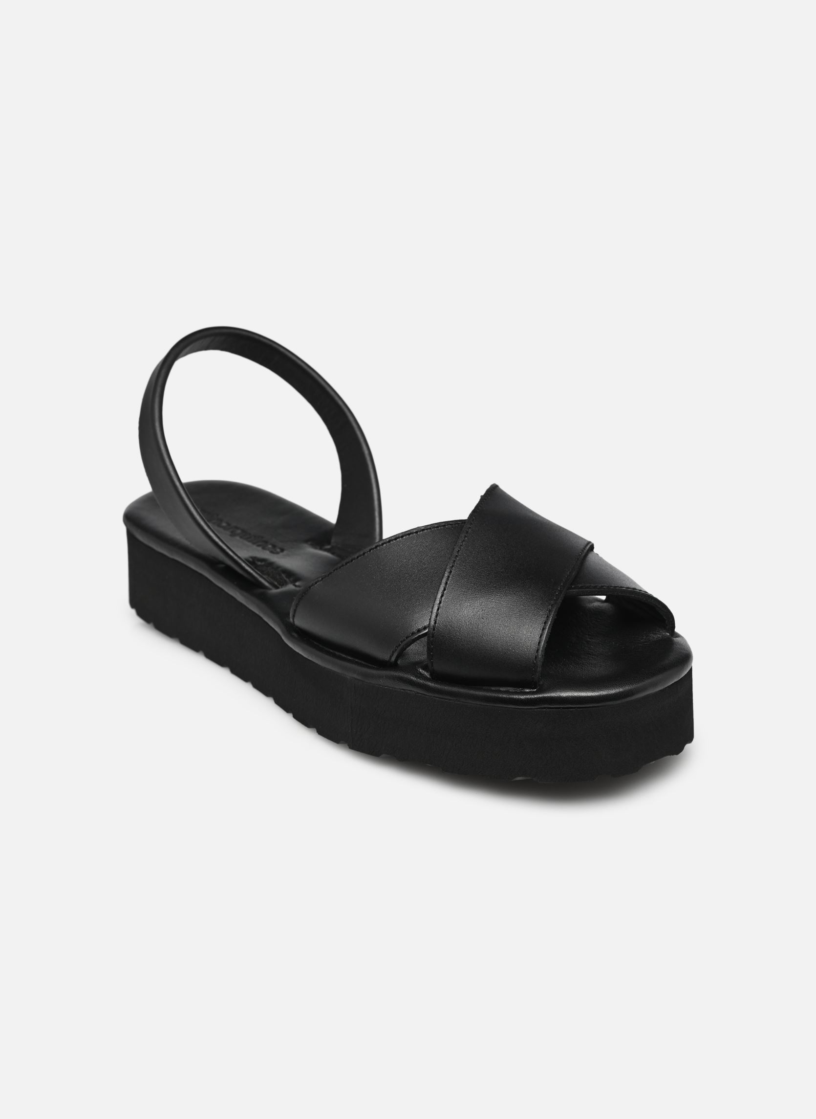 Sandales plates Avarca Platja Plateforme femme noir Minorquines Sandales plates Avarca Platja Plateforme femme noir NEGRO