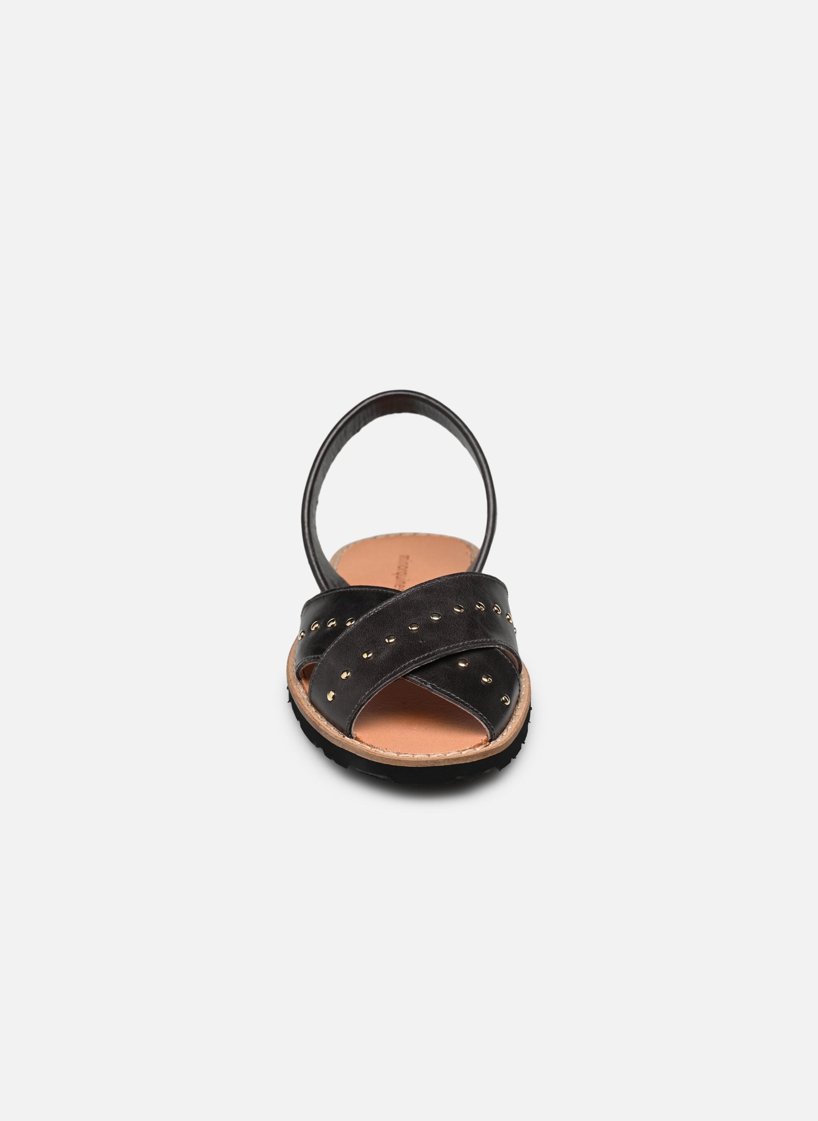 Sandalias planas Avarca Rock Cuir Vintage mujer negro Minorquines Sandalias planas Avarca Rock Cuir Vintage mujer negro DARK GREY