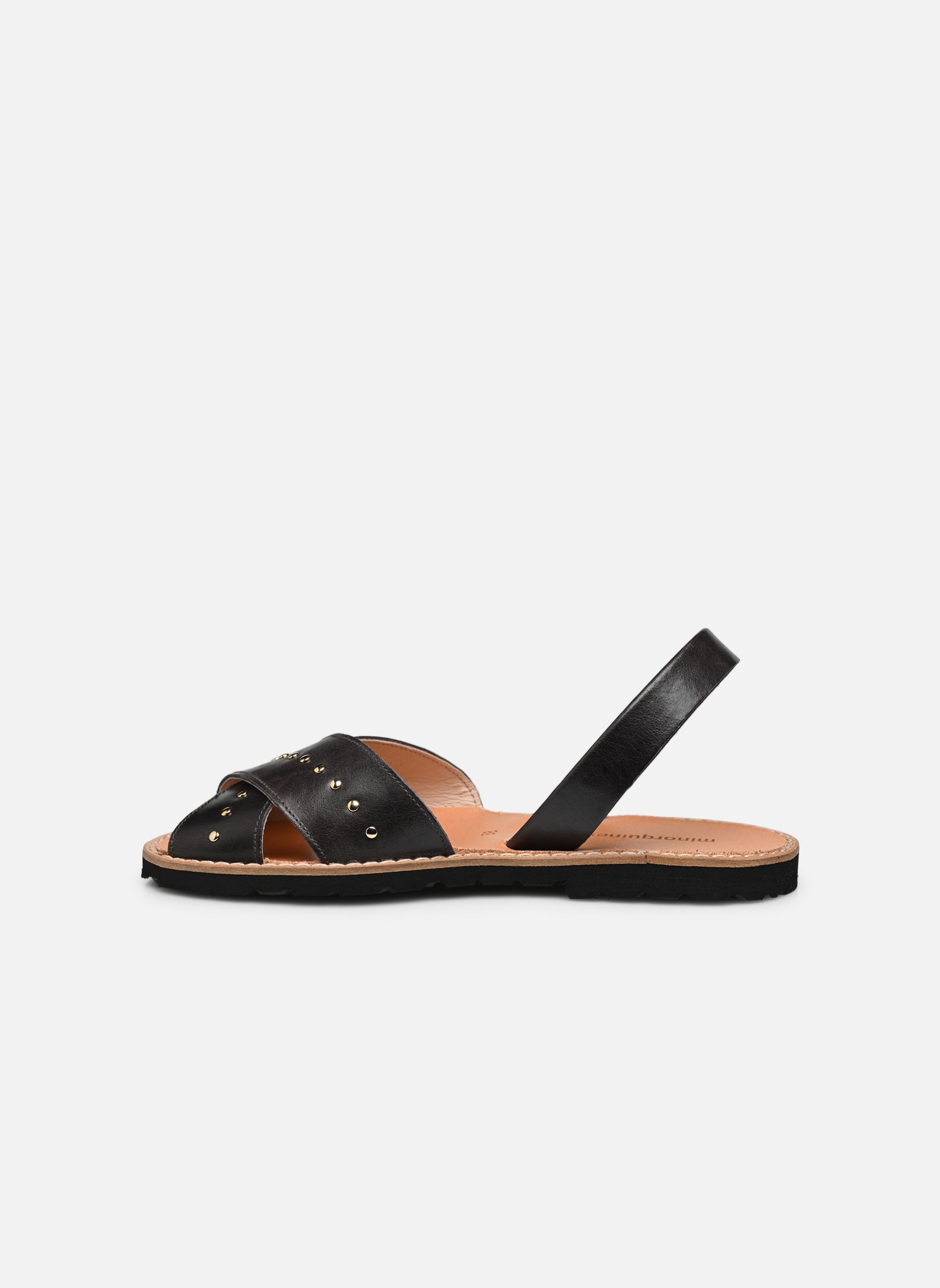 Sandalias planas Avarca Rock Cuir Vintage mujer negro Minorquines Sandalias planas Avarca Rock Cuir Vintage mujer negro DARK GREY