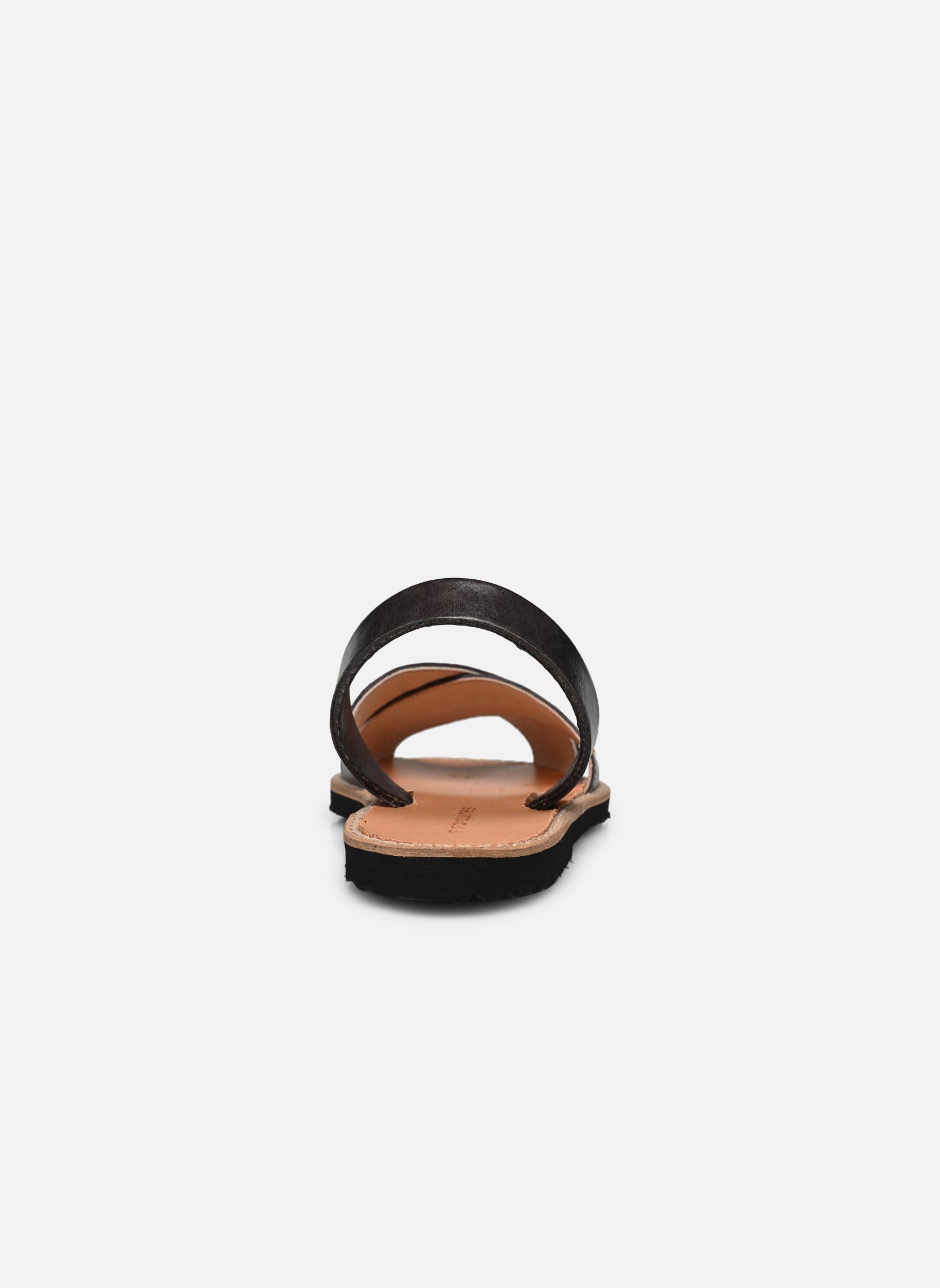 Sandalias planas Avarca Rock Cuir Vintage mujer negro Minorquines Sandalias planas Avarca Rock Cuir Vintage mujer negro DARK GREY
