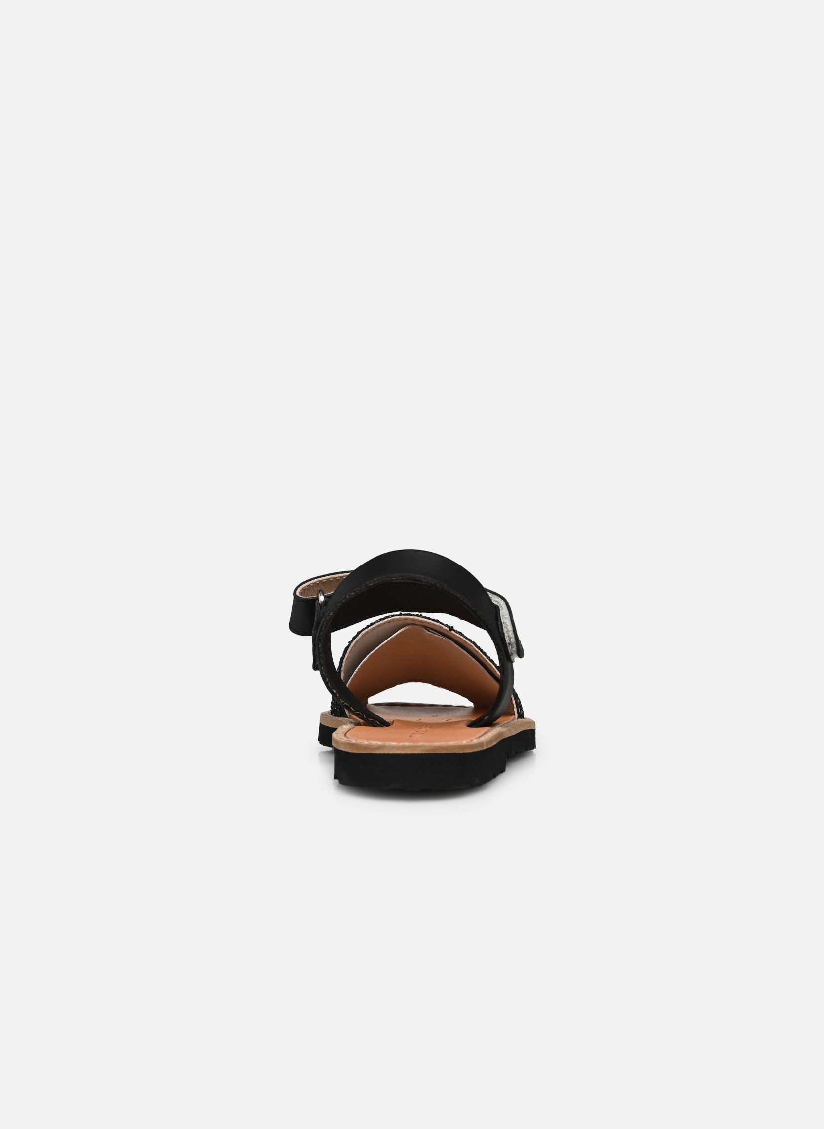 Sandalias Avarca Velcro Paillettes niña negro Minorquines Sandalias Avarca Velcro Paillettes niña negro NEGRO