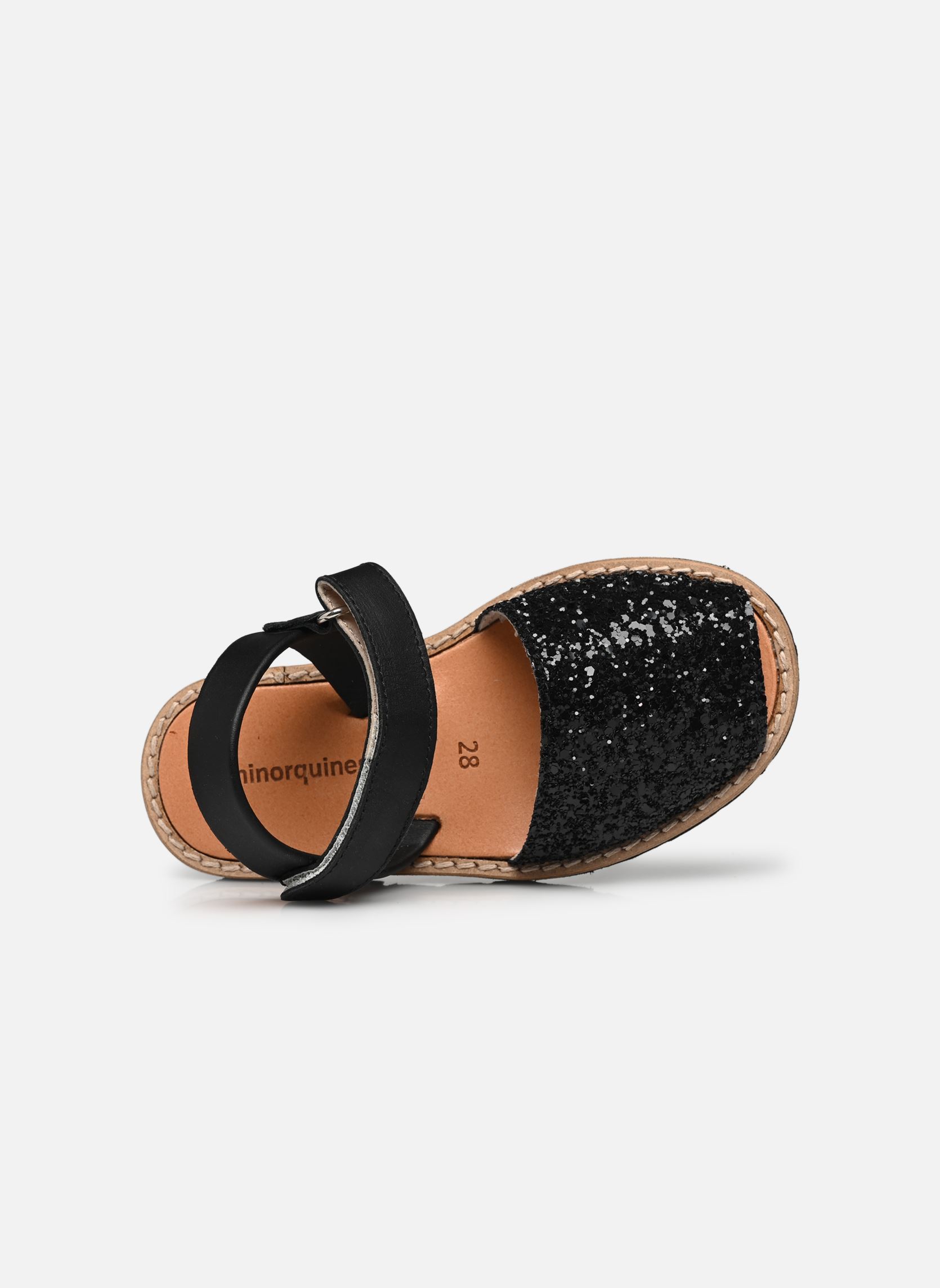 Sandalias Avarca Velcro Paillettes niña negro Minorquines Sandalias Avarca Velcro Paillettes niña negro NEGRO