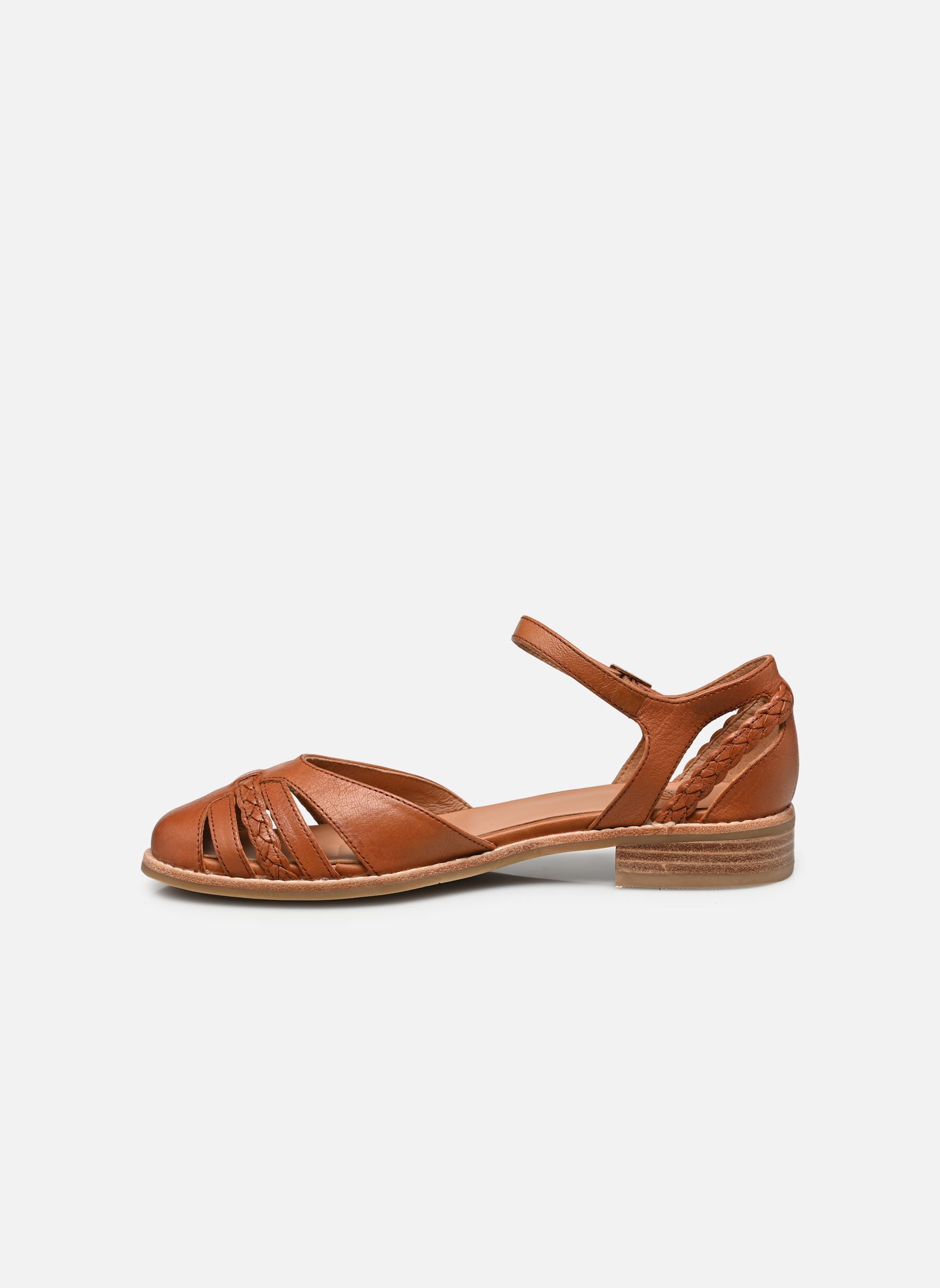 Sandales plates Jinette femme marron Karston Sandales plates Jinette femme marron Camel