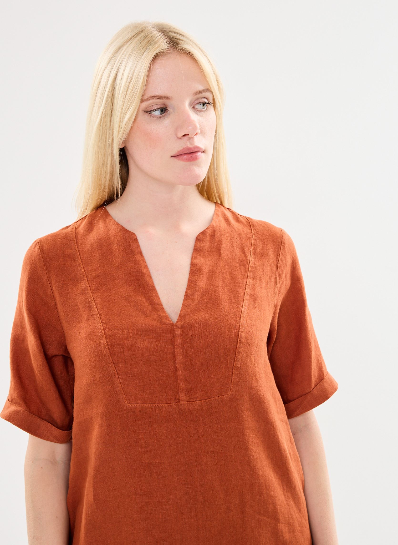 Robes FH-RO-VALETTE-L femme marron La Fée Maraboutée Robes FH-RO-VALETTE-L femme marron COGNAC