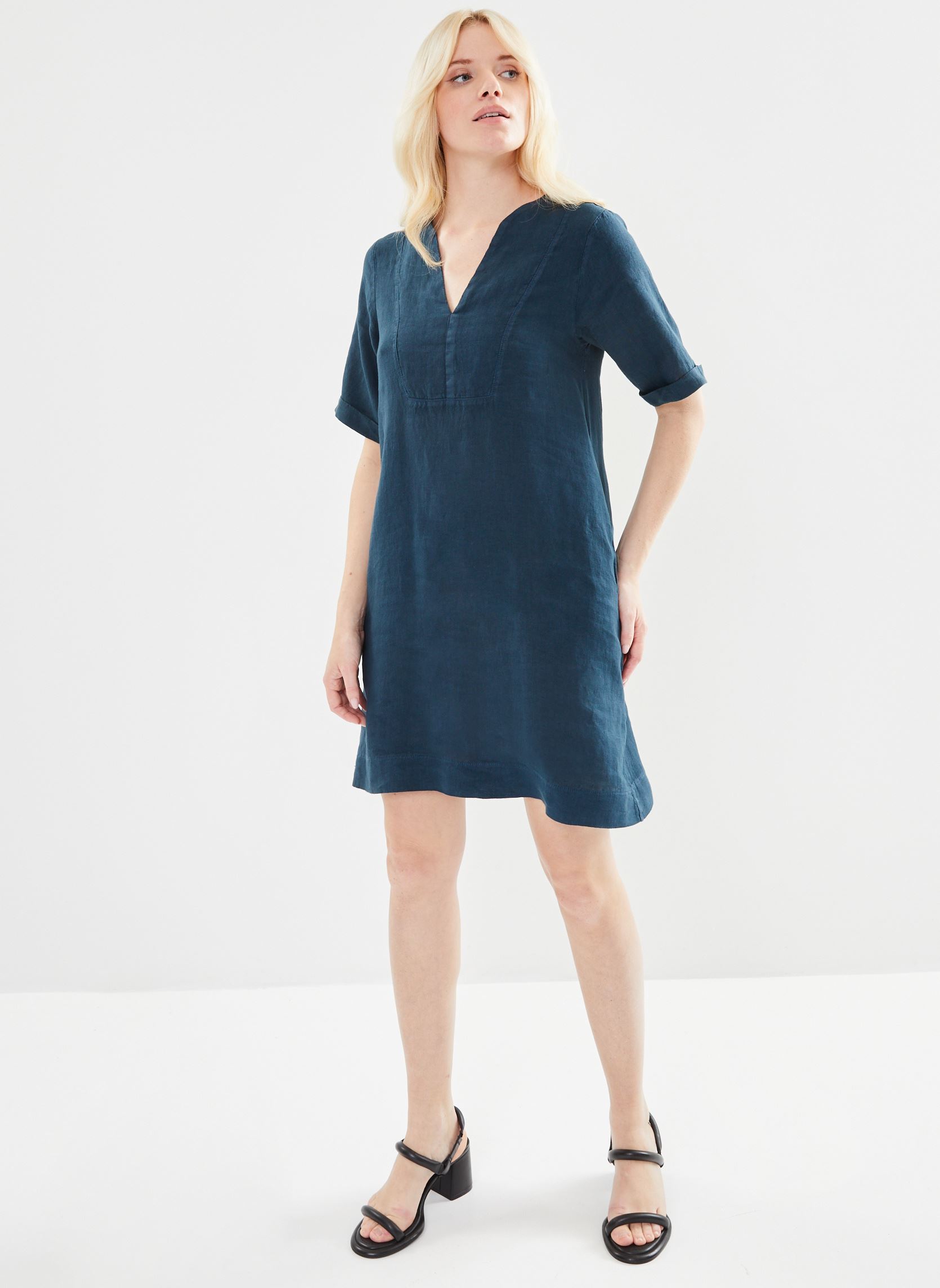 Robes FH-RO-VALETTE-L femme bleu La Fée Maraboutée Robes FH-RO-VALETTE-L femme bleu PETROLE