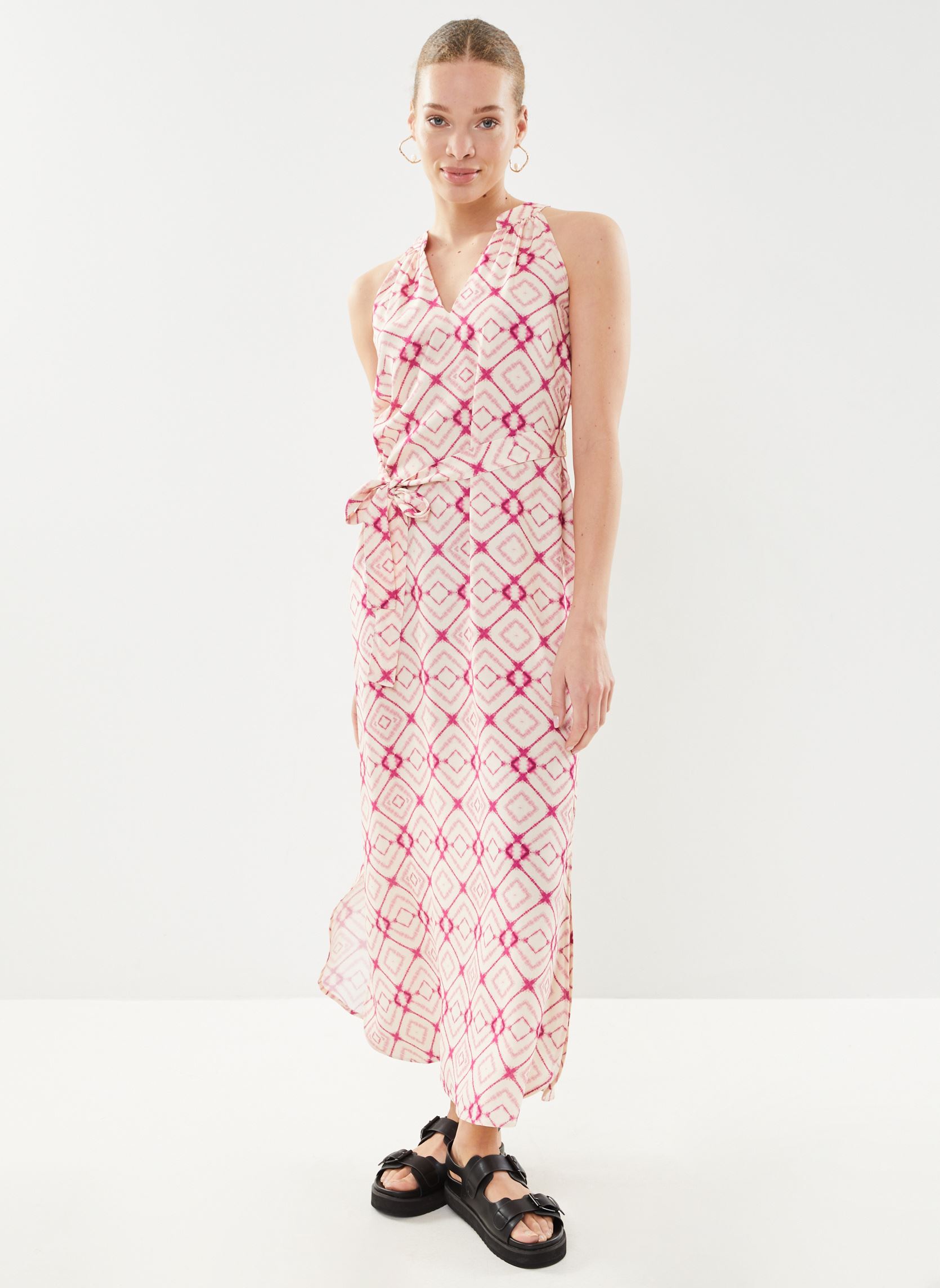 Vestidos largos FH-RO-PARAFE-L mujer rosa La Fée Maraboutée Vestidos largos FH-RO-PARAFE-L mujer rosa ECRU / ROSE