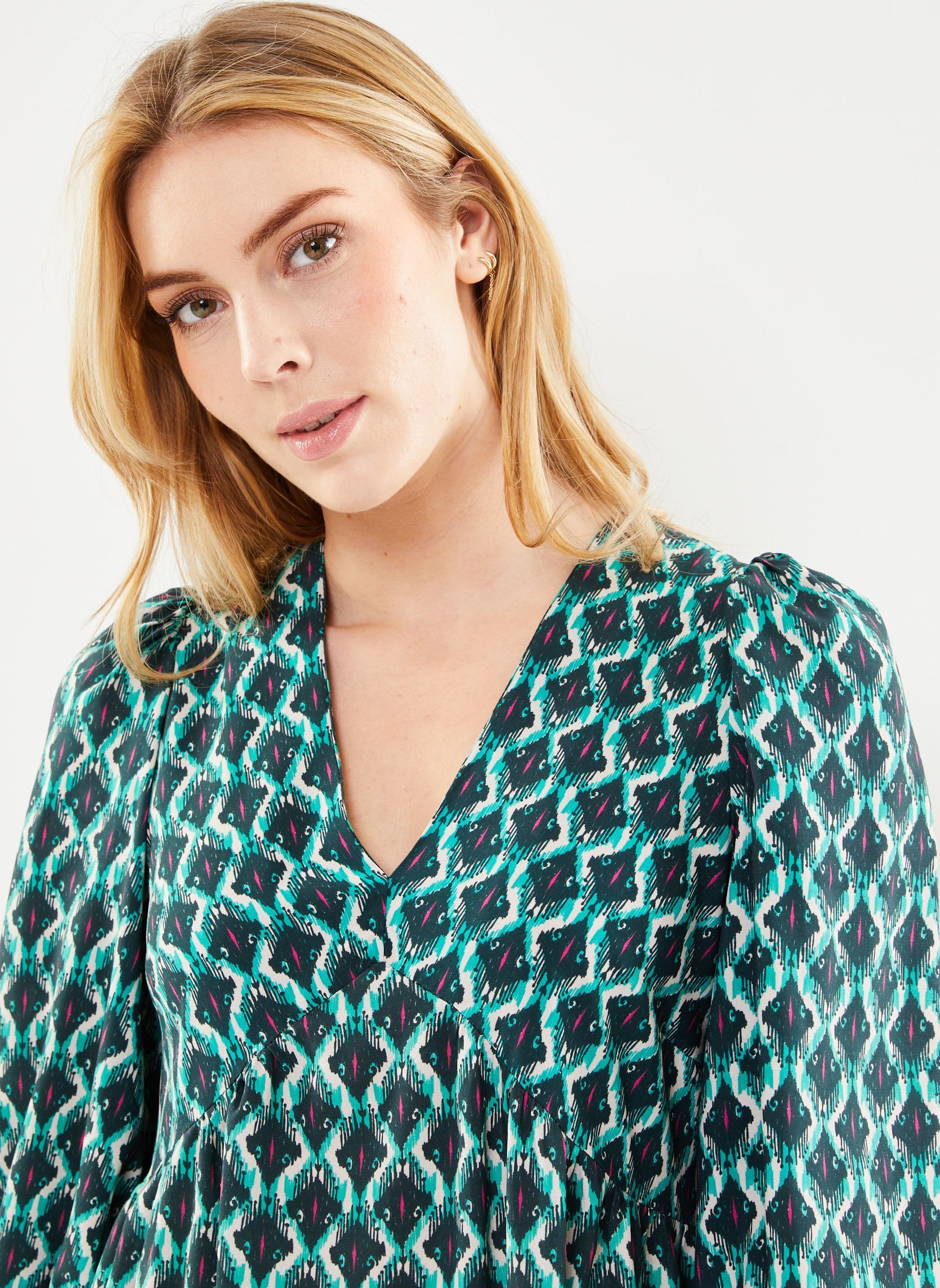 Robes FH-RO-VINICIO-N femme vert La Fée Maraboutée Robes FH-RO-VINICIO-N femme vert PETROLE