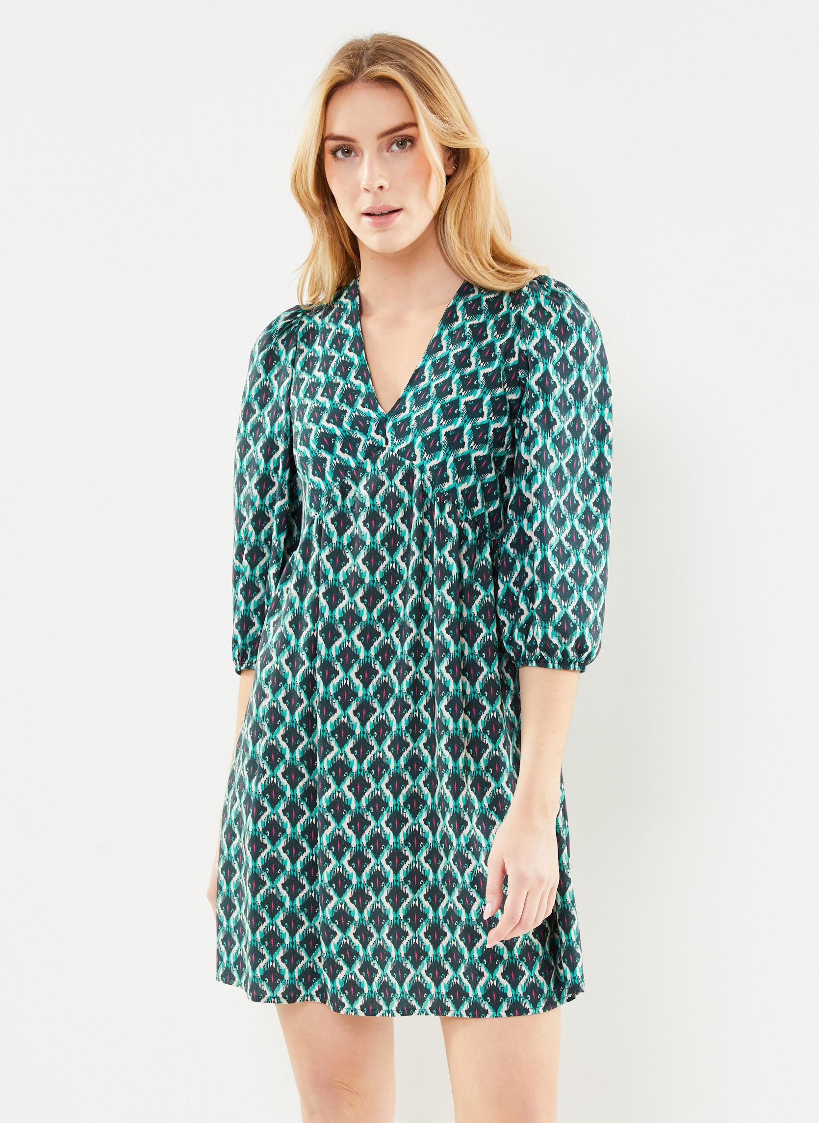 Robes FH-RO-VINICIO-N femme vert La Fée Maraboutée Robes FH-RO-VINICIO-N femme vert PETROLE