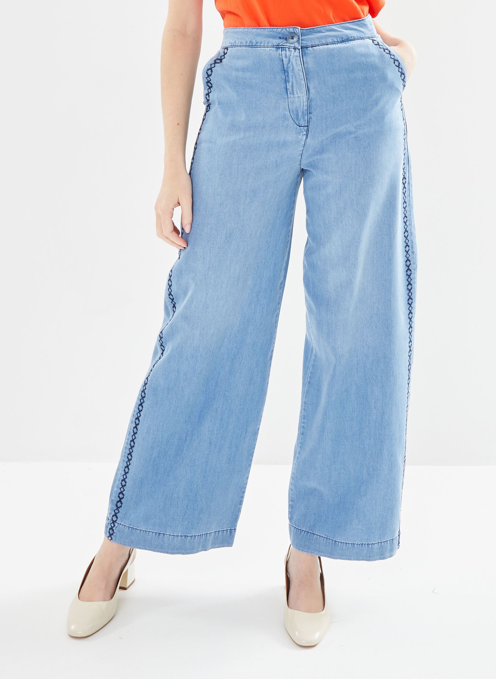 Jeans large FH-PA-VOSITA-T femme bleu La Fée Maraboutée Jeans large FH-PA-VOSITA-T femme bleu BLEACH