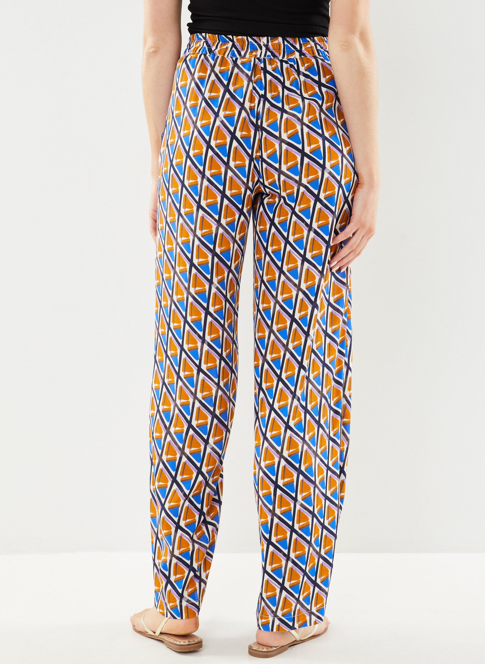 Pantalones anchos FH-PA-BACCHIA-S mujer multicolor La Fée Maraboutée Pantalones anchos FH-PA-BACCHIA-S mujer multicolor BLEU/OCRE