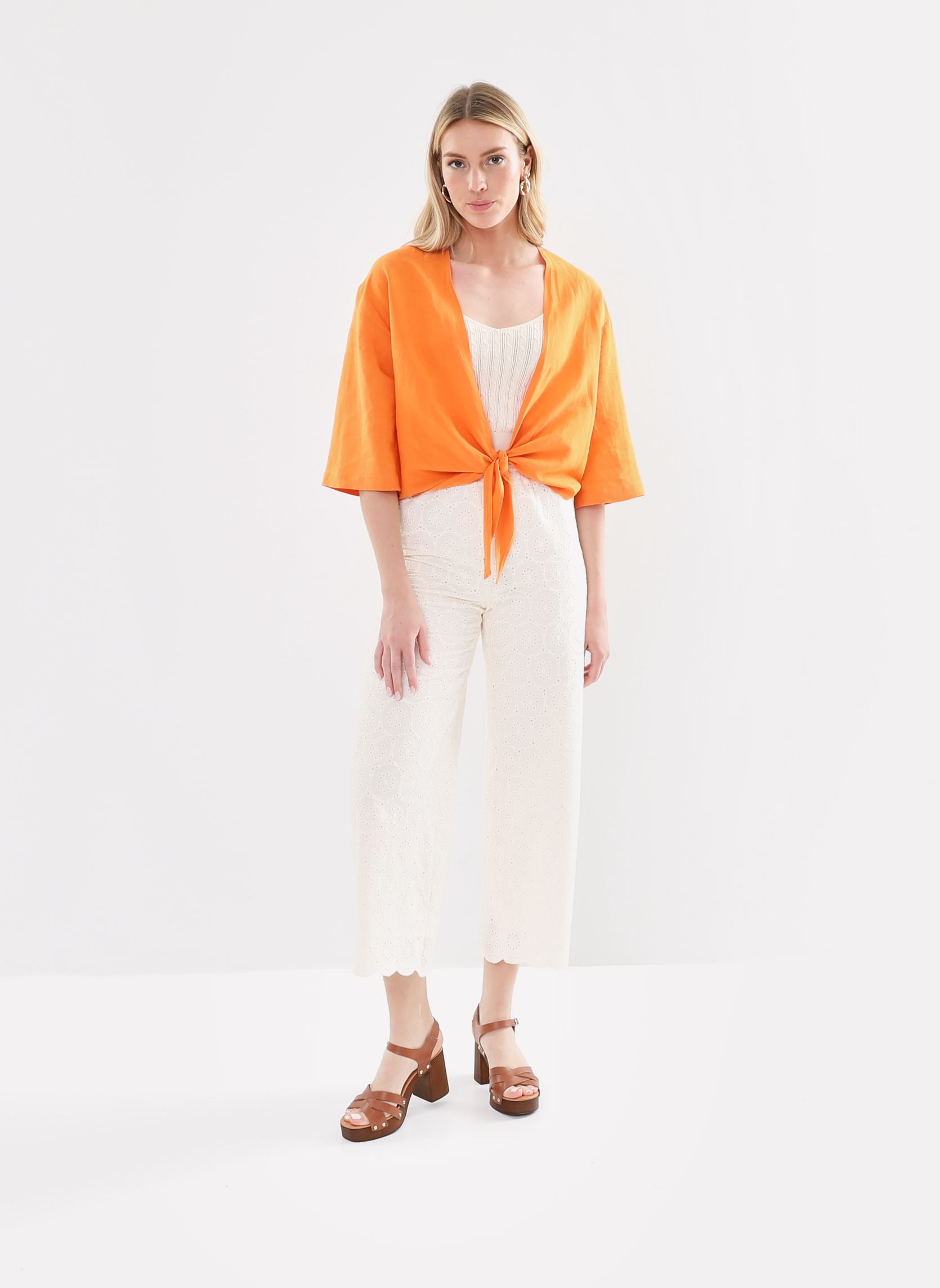Pantalones anchos FH-PA-VANZAC-R mujer blanco La Fée Maraboutée Pantalones anchos FH-PA-VANZAC-R mujer blanco ECRU