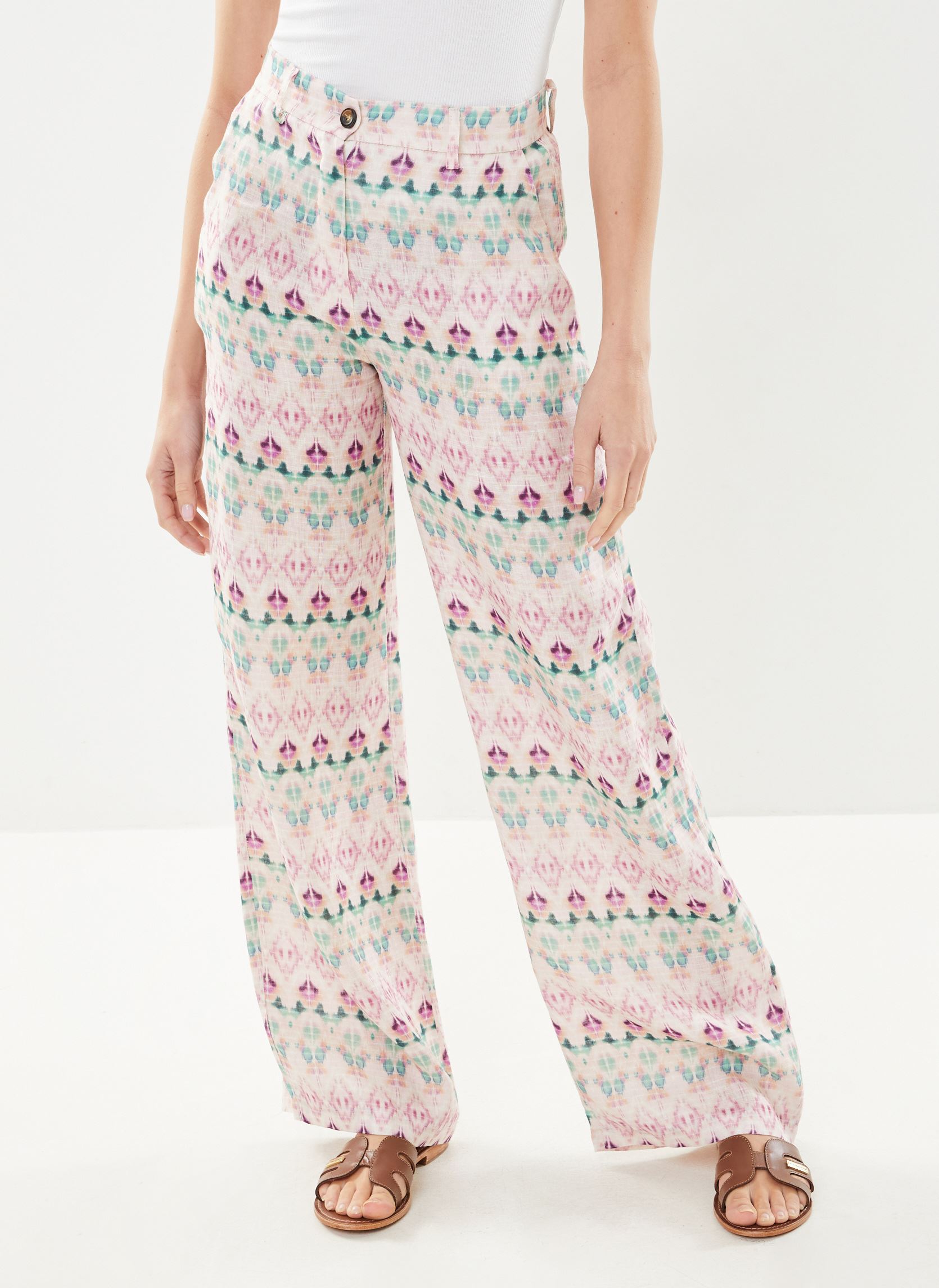 Pantalons larges FH-PA-BLANDIN-P femme multicolore La Fée Maraboutée Pantalons larges FH-PA-BLANDIN-P femme multicolore PALMERA