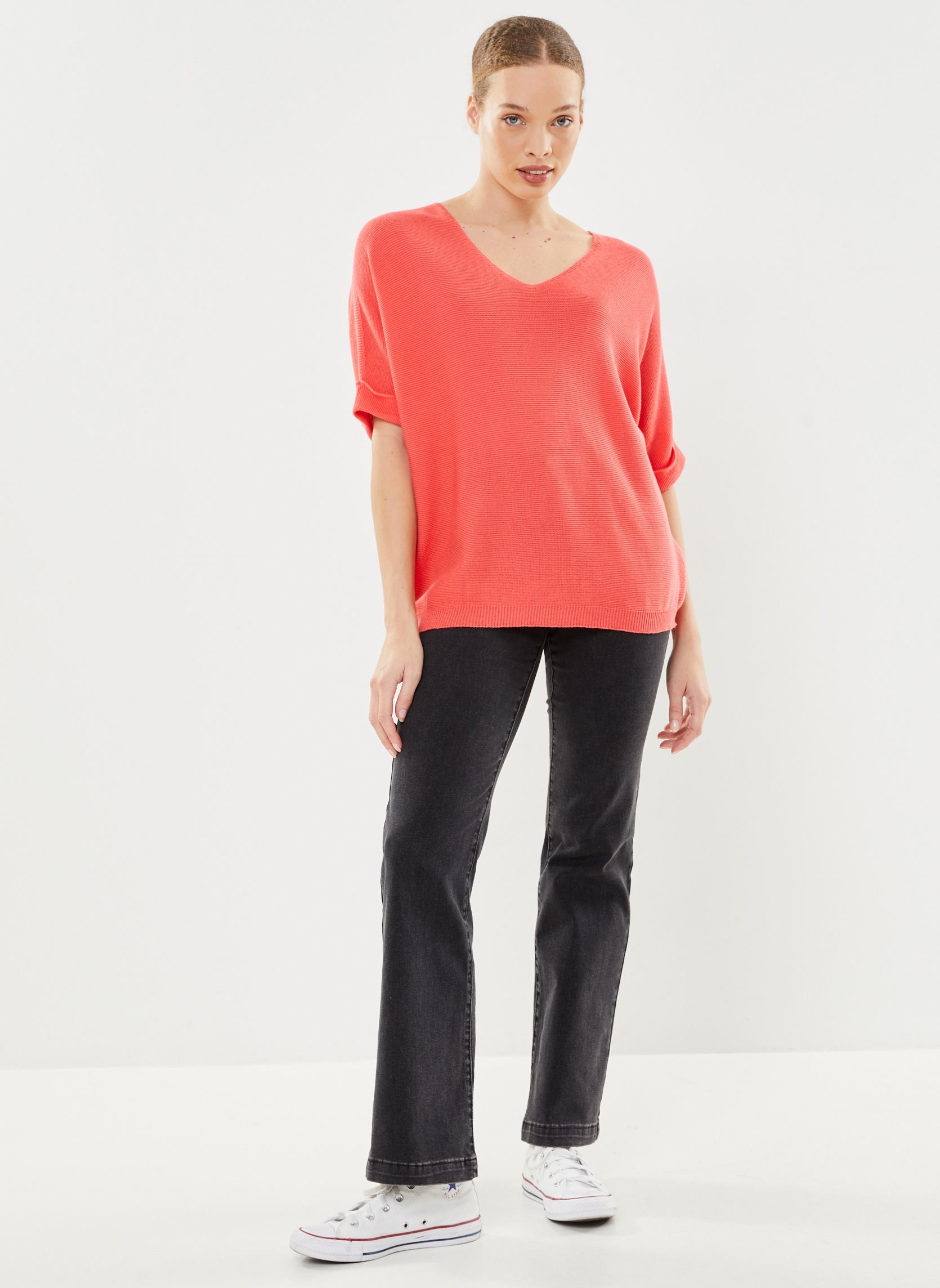 Kurzarm-T-Shirts FH-PU-DELTA-R damen orange La Fée Maraboutée Kurzarm-T-Shirts FH-PU-DELTA-R damen orange TAGADA