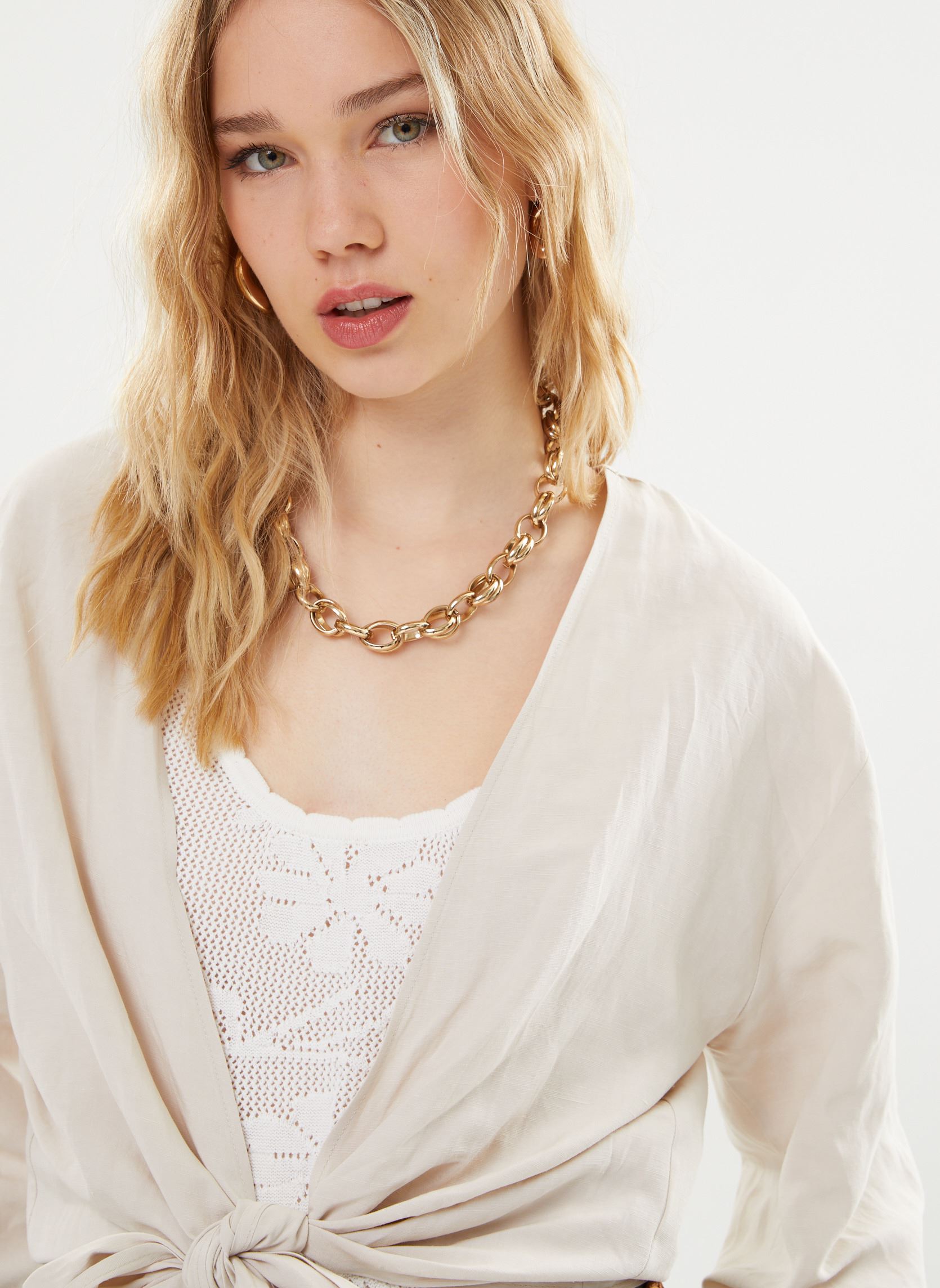 Blouses manches longues FH-TO-VITO-V femme blanc La Fée Maraboutée Blouses manches longues FH-TO-VITO-V femme blanc ECRU