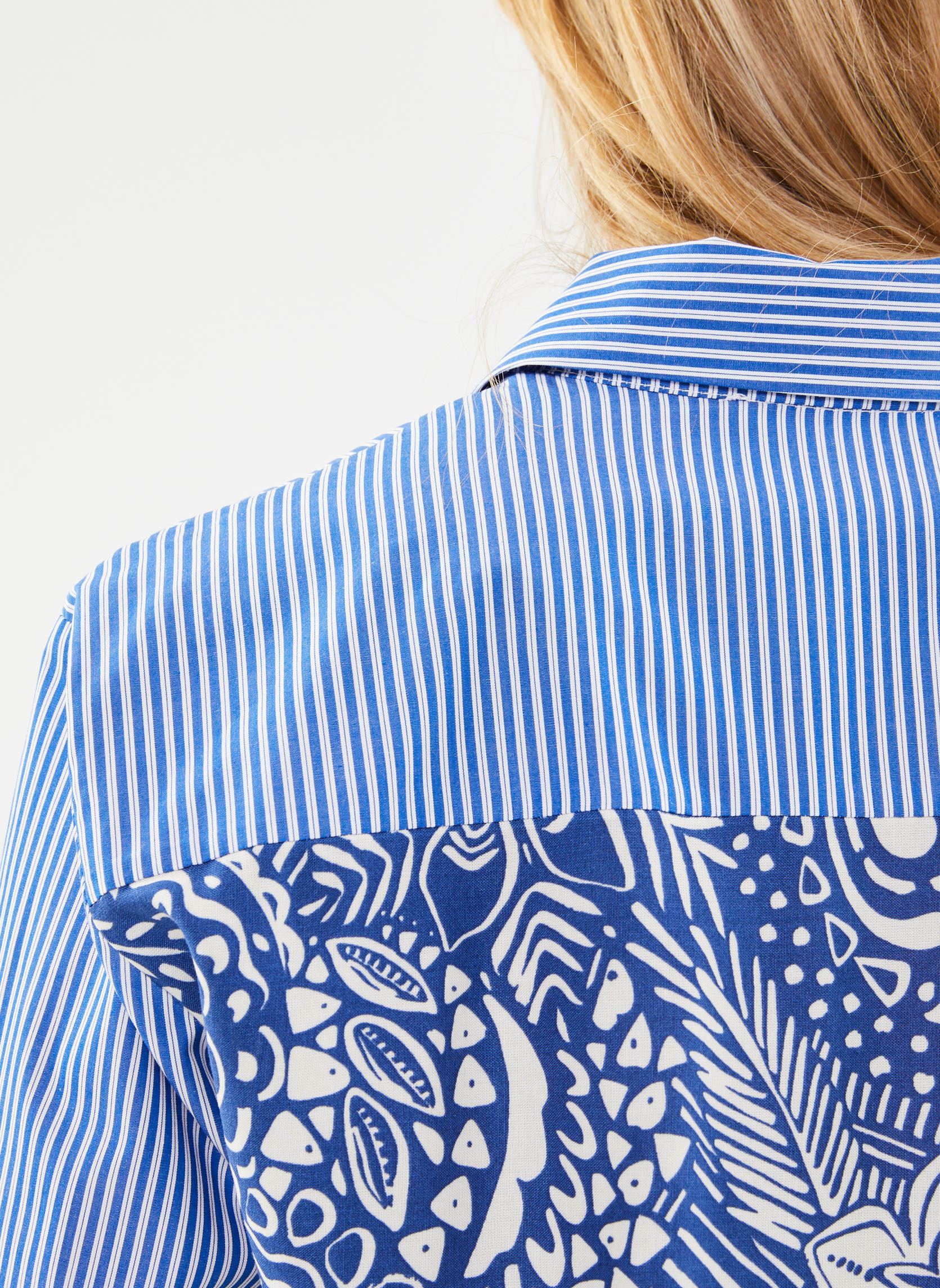 Chemises manches longues FH-CH-VIF-M femme bleu La Fée Maraboutée Chemises manches longues FH-CH-VIF-M femme bleu ECRU/SAPHIR